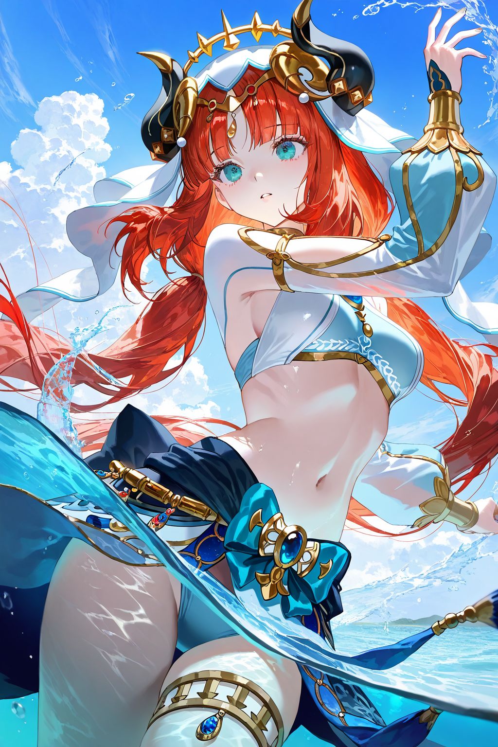 妮露 原神壁纸 二次元游戏角色女孩图片 红头发,第8张