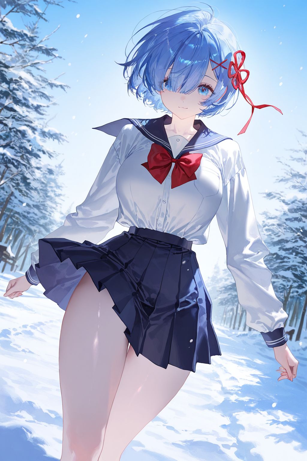 从零开始的异世界生活 蕾姆酱 动漫壁纸 二次元少女图片 好身材 泳池大长腿肉肉腿,第4张