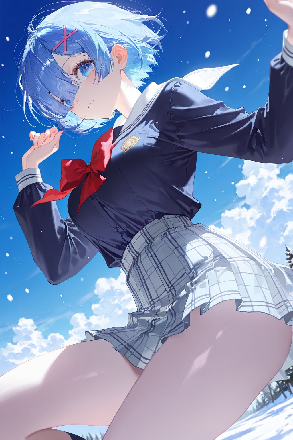 从零开始的异世界生活 蕾姆酱 动漫壁纸 二次元少女图片 好身材 泳池大长腿肉肉腿,第5张