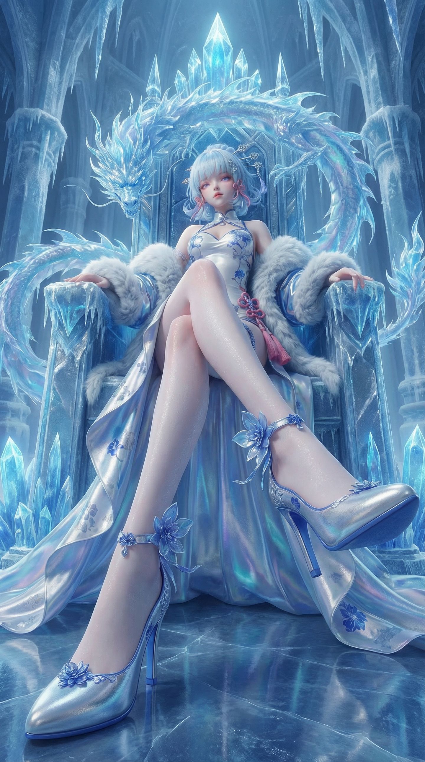 二次元游戏角色AIGC原神神里绫华大长腿高清手机壁纸,第5张