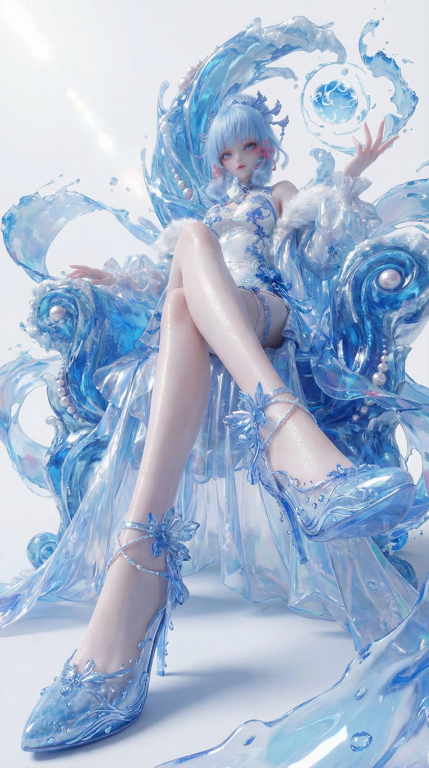 二次元游戏角色AIGC原神神里绫华大长腿高清手机壁纸,第11张