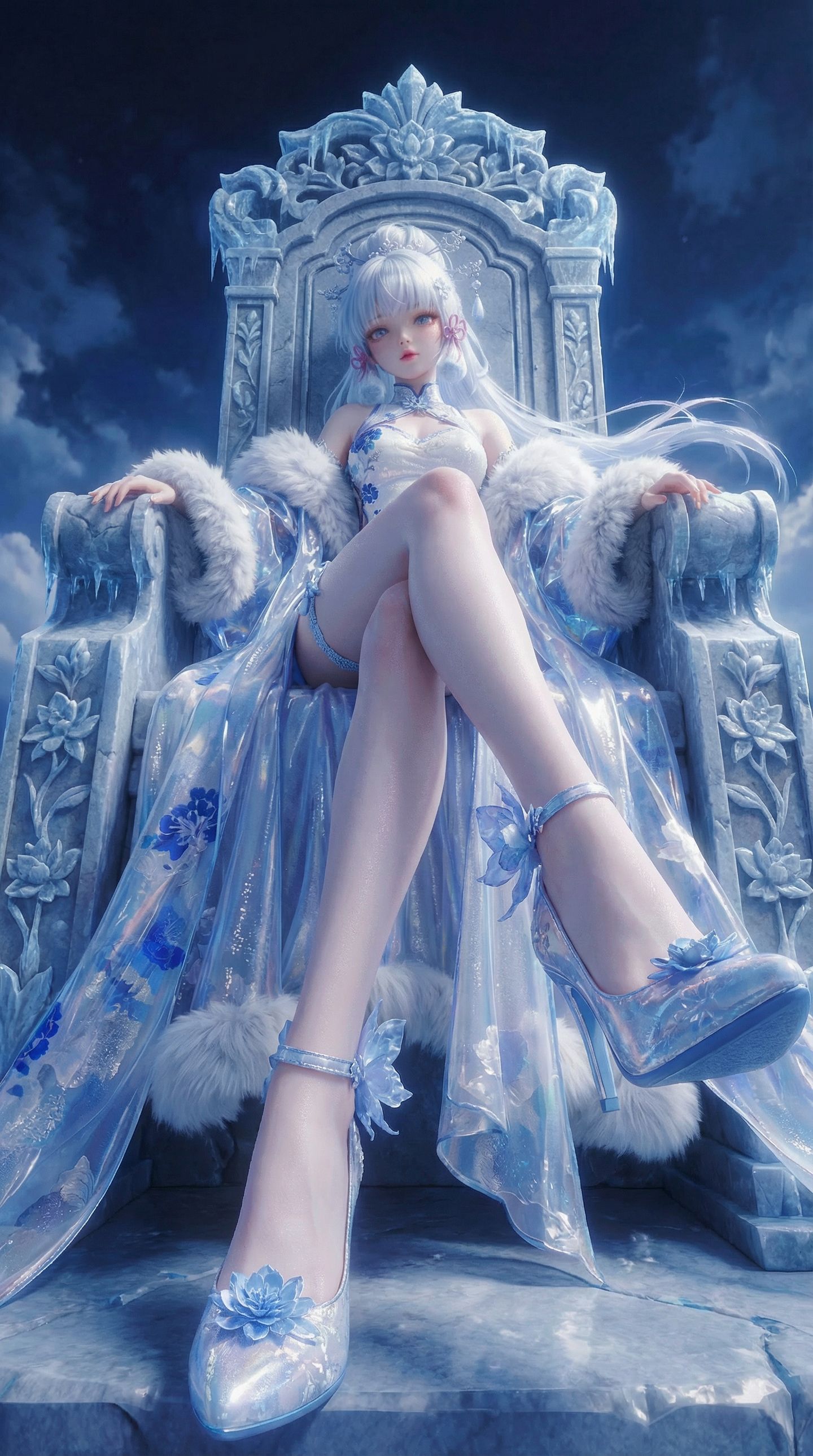 二次元游戏角色AIGC原神神里绫华大长腿高清手机壁纸,第8张