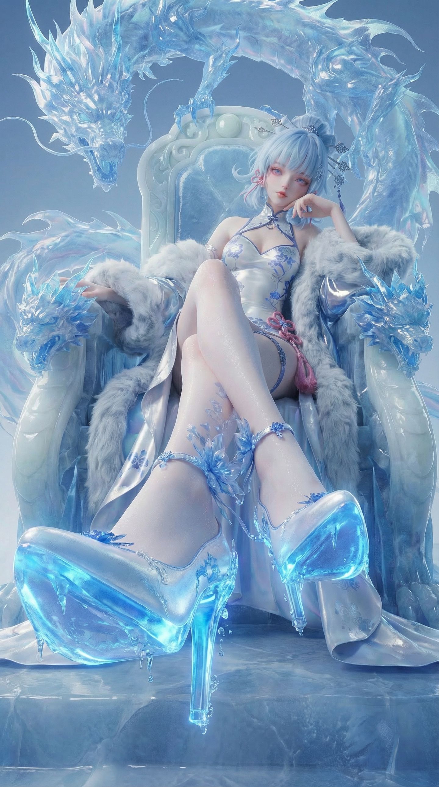二次元游戏角色AIGC原神神里绫华大长腿高清手机壁纸,第7张