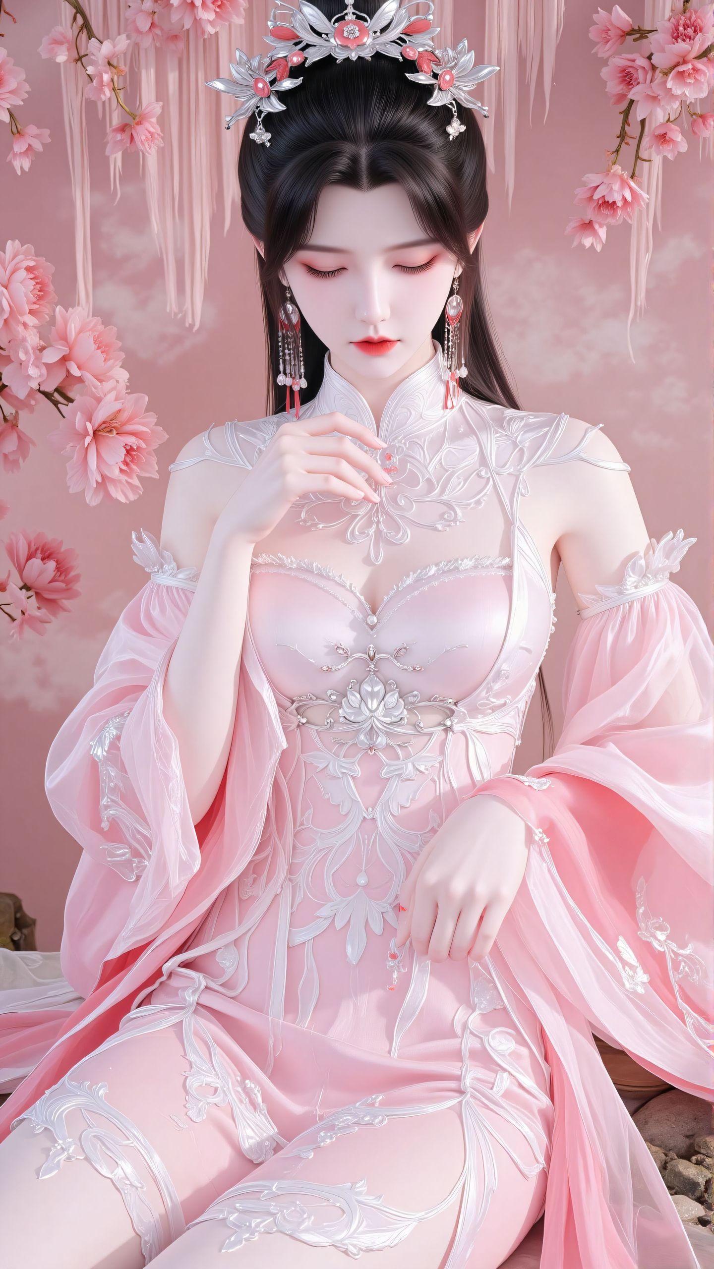 动画动漫《仙逆》柳眉，国漫女神美女壁纸，吊带黑丝大长腿福利版,第7张