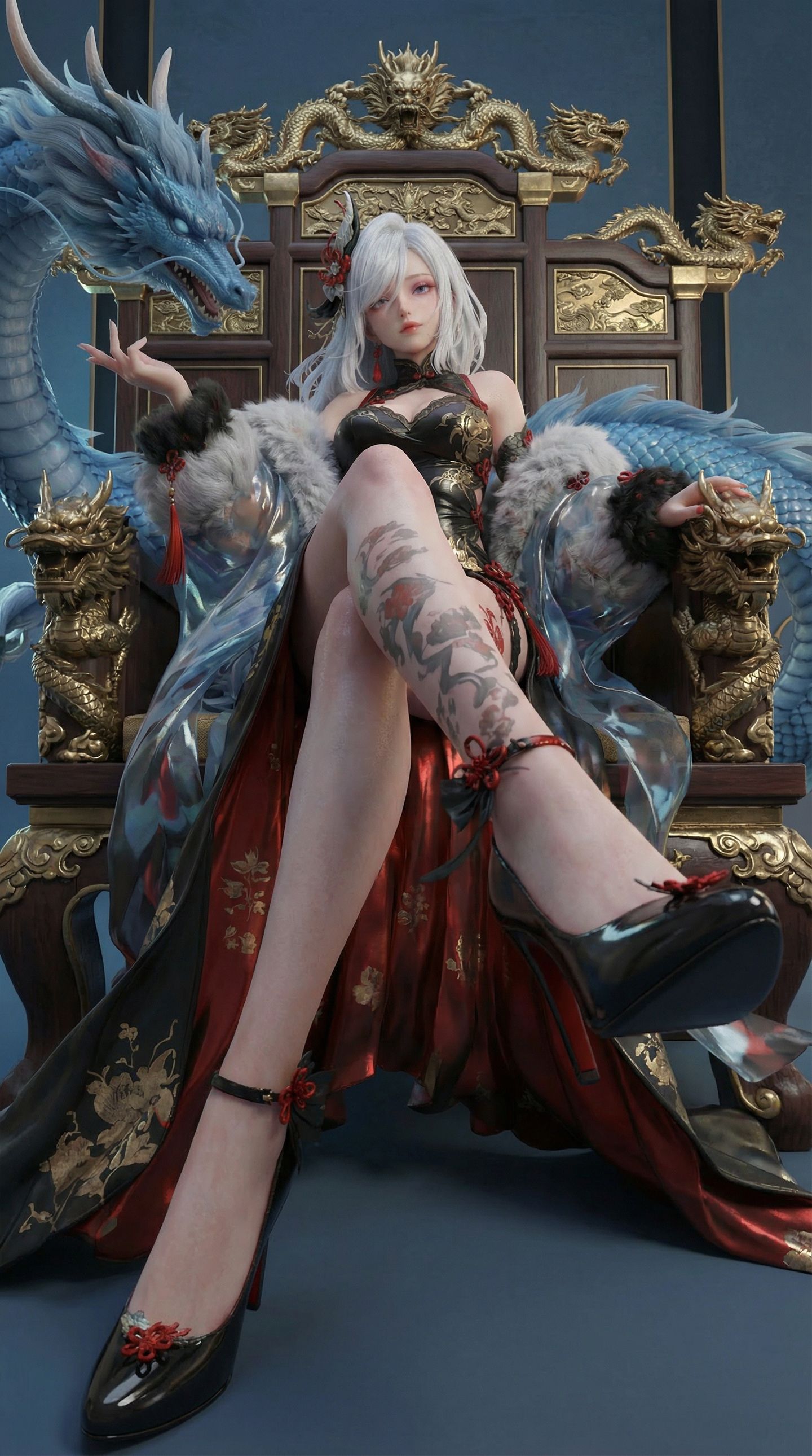 3DCG的方式打开原神 申鹤 二次元游戏角色旗袍 AIGC,第3张