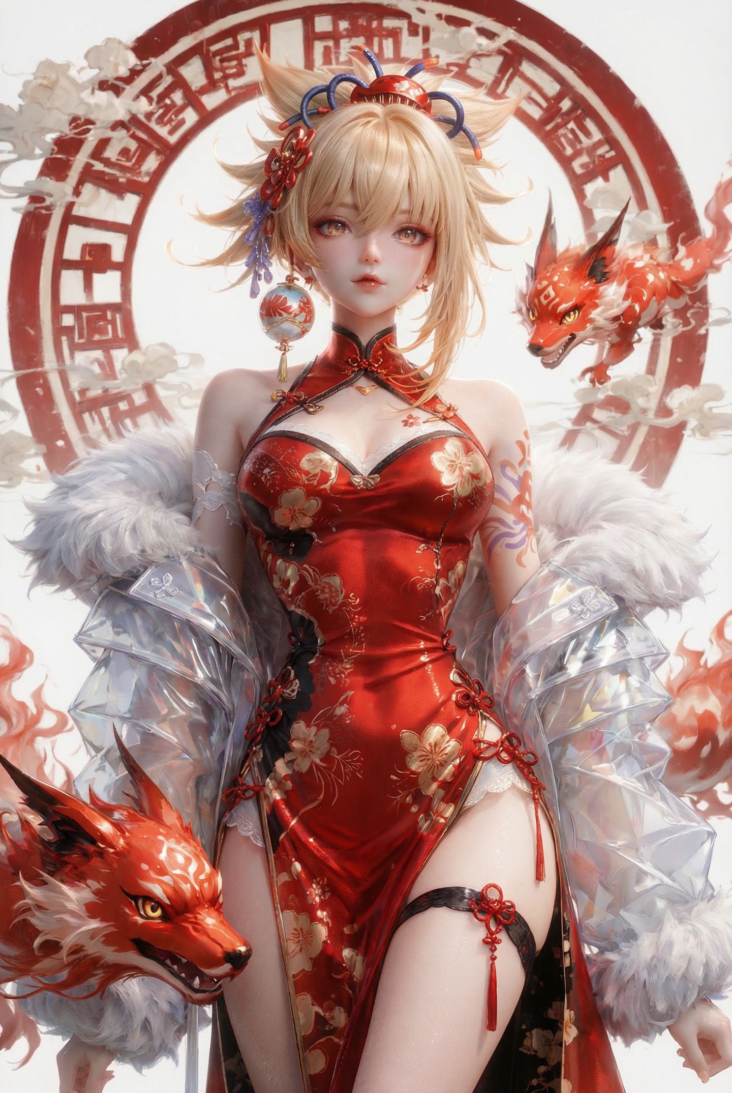 3DCG的方式打开原神 霄宫 AIGC二次元游戏角色旗袍,第1张