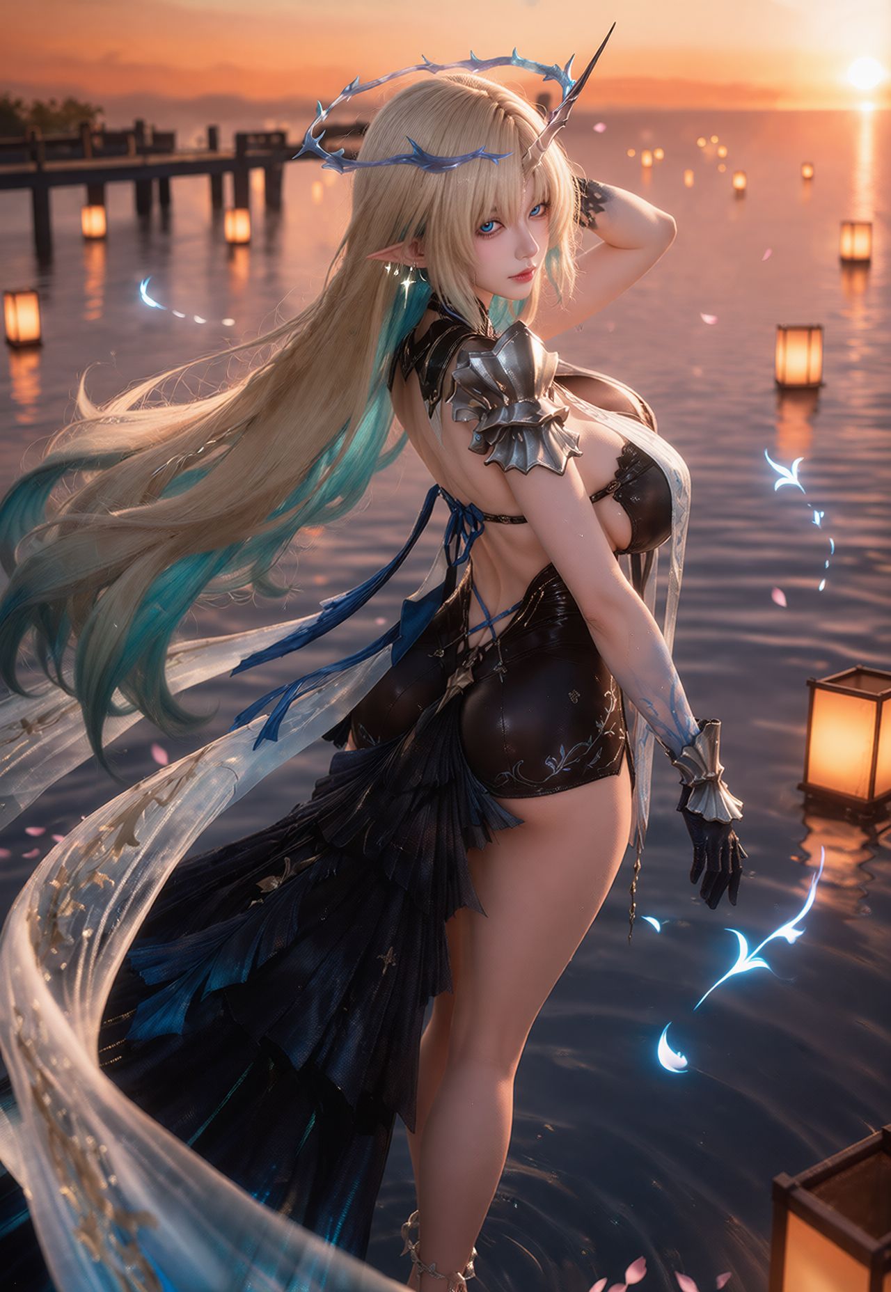 月光与晨光，鸣潮卡提希娅、芙露德莉斯高清手机壁纸，还得是大卡的身材,第2张