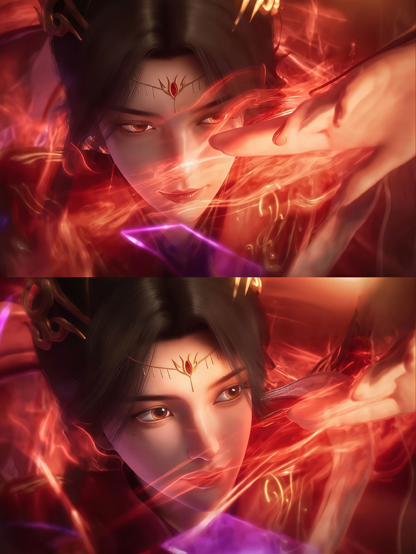 大主宰版萧潇，动漫国漫高清手机壁纸上下拼图,第1张