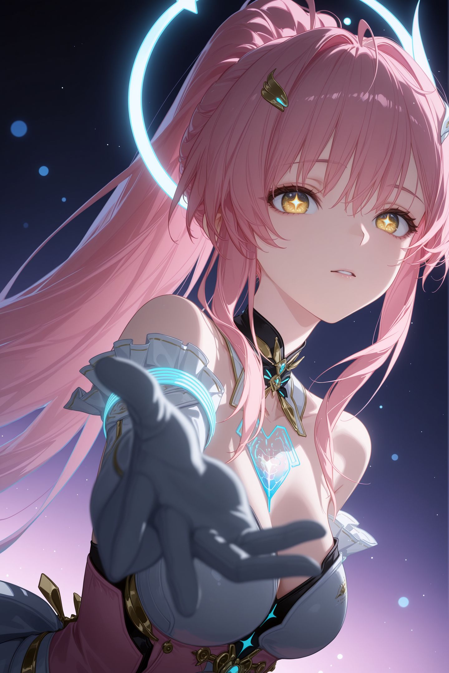 《鸣潮》爱弥斯 泪目的游戏剧情 二次元游戏手机壁纸锁屏，粉色头发女孩,第4张