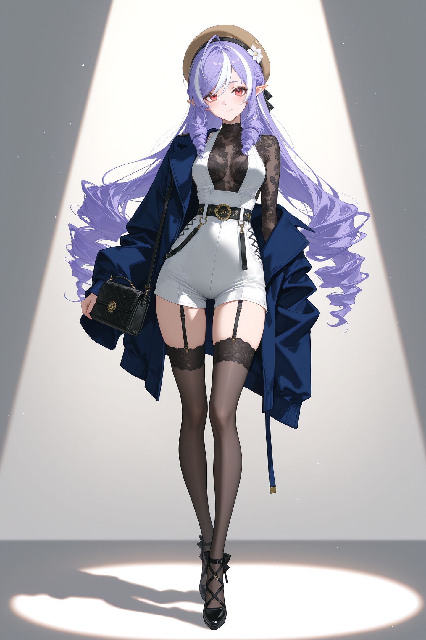 薇薇安 绝区零游戏角色 二次元美女手机壁纸 吊带黑丝袜,第2张