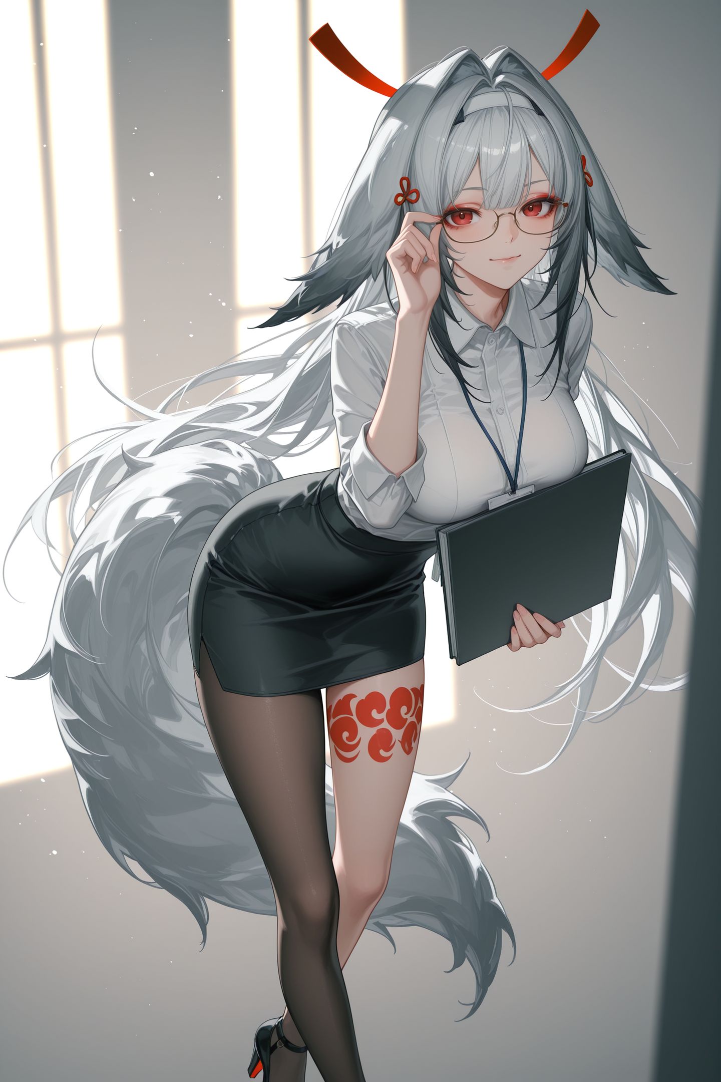 白毛师姐 绝区零叶瞬光 米哈游游戏壁纸图片 大长腿美腿,第6张