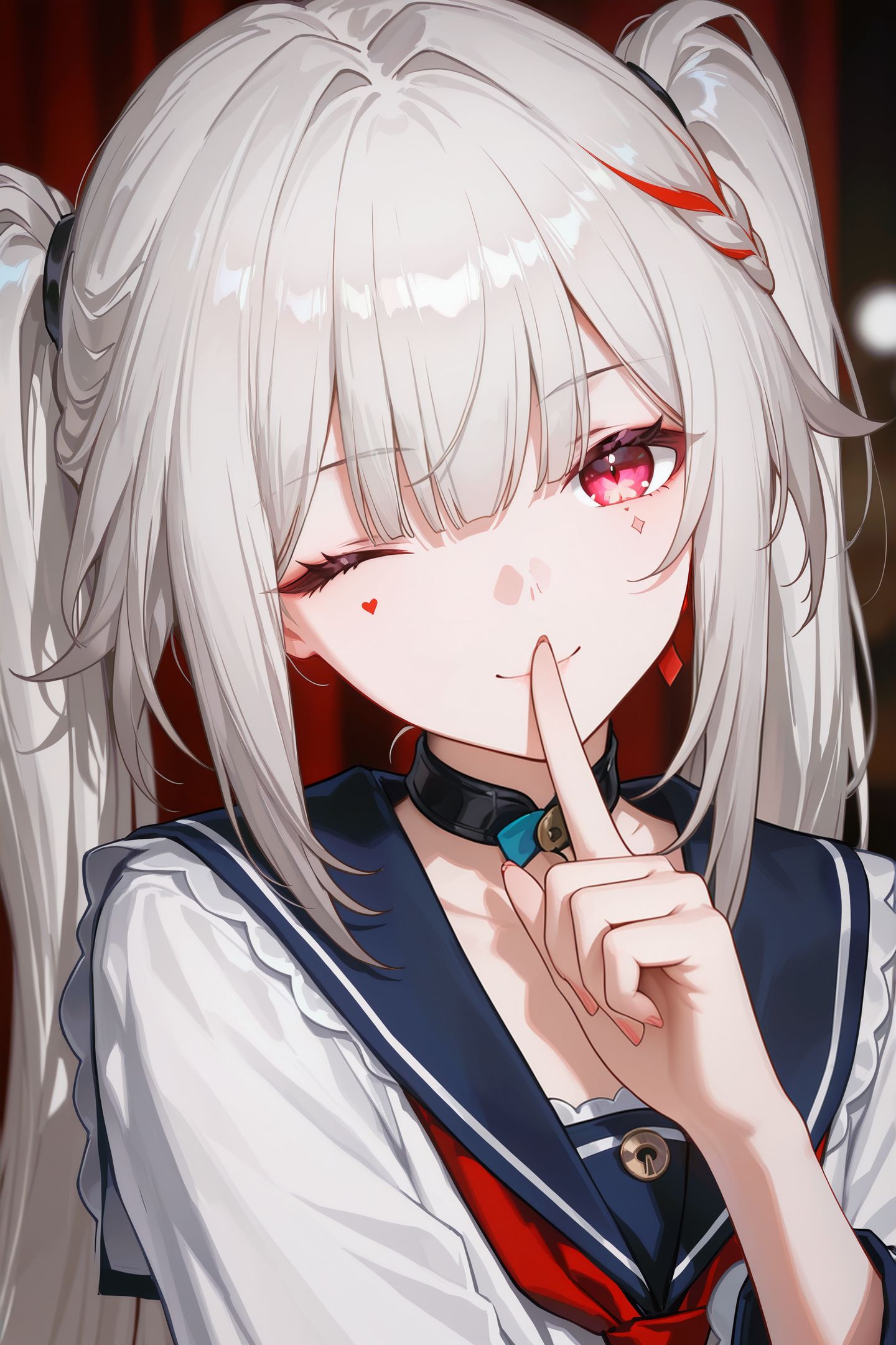 反差学妹星穹铁道花火 ai绘画 白色头发女孩图片,第1张