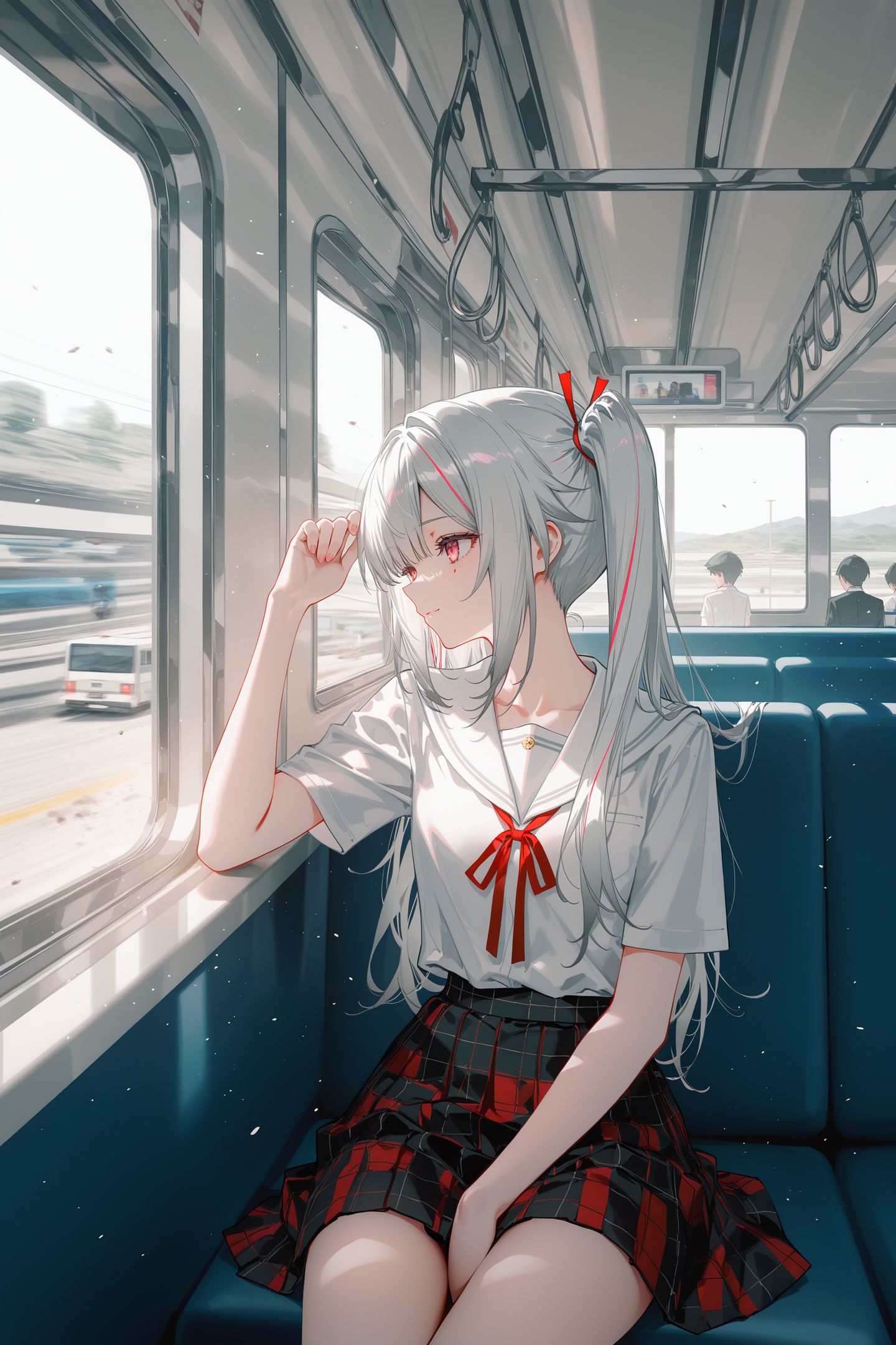 反差学妹星穹铁道花火 ai绘画 白色头发女孩图片,第5张