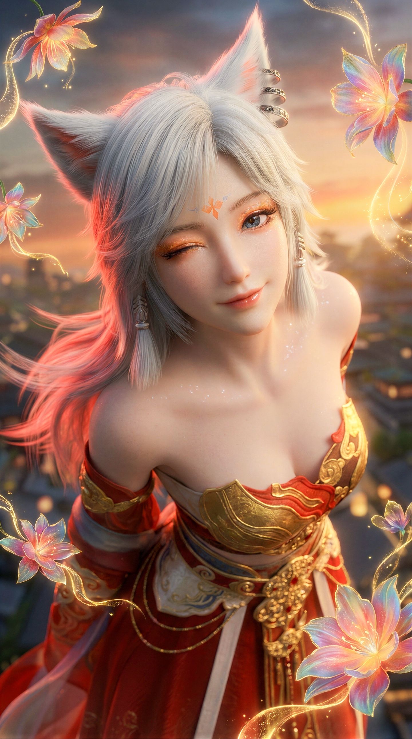 凡人修仙传 银月汉服 猫耳兽耳 国漫美女 动漫壁纸,第1张