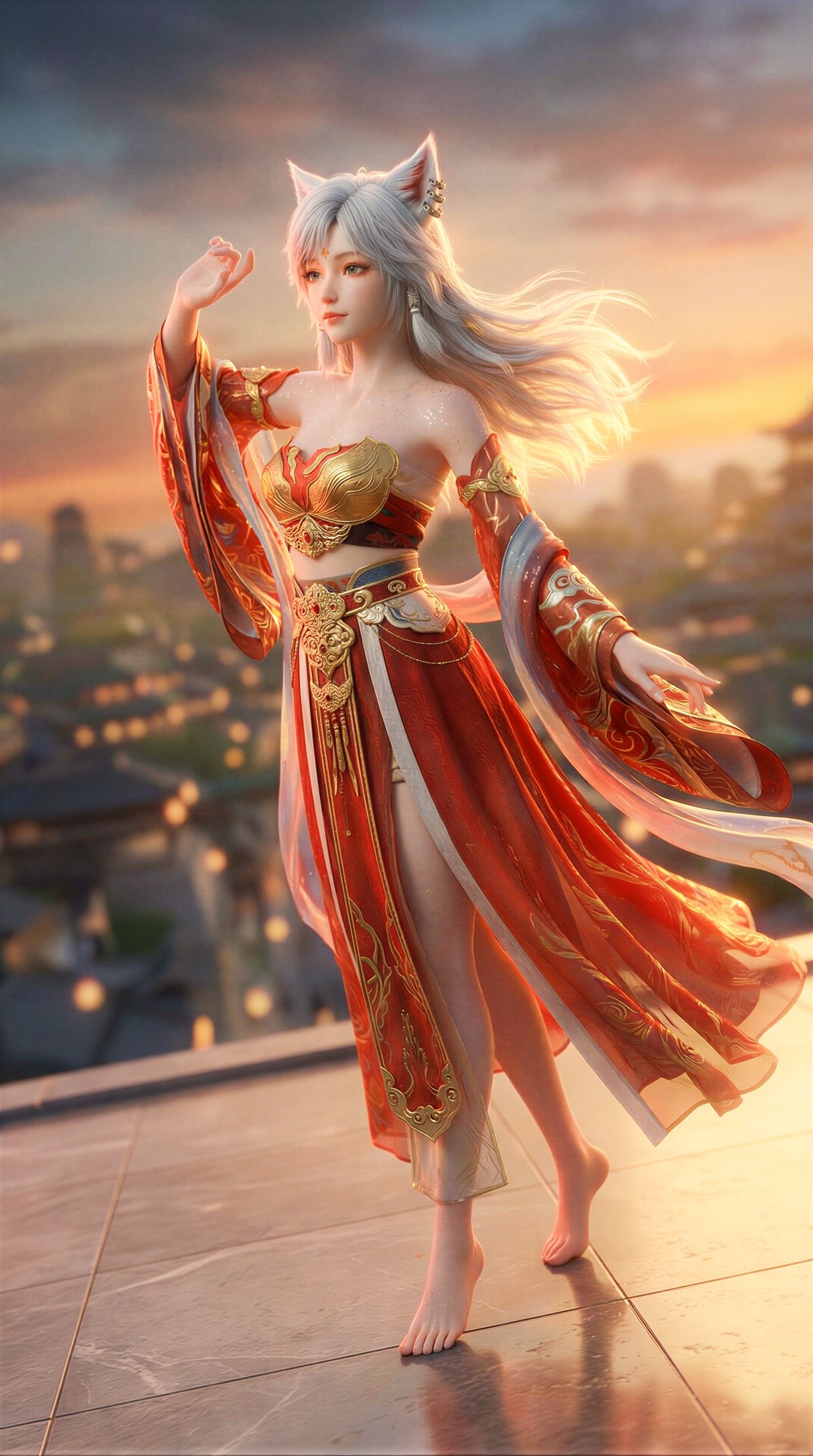 凡人修仙传 银月汉服 猫耳兽耳 国漫美女 动漫壁纸,第3张