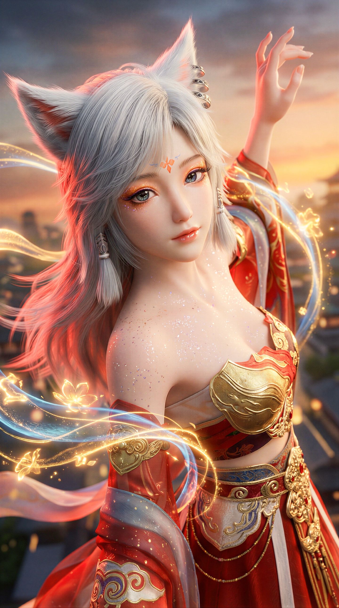 凡人修仙传 银月汉服 猫耳兽耳 国漫美女 动漫壁纸,第2张