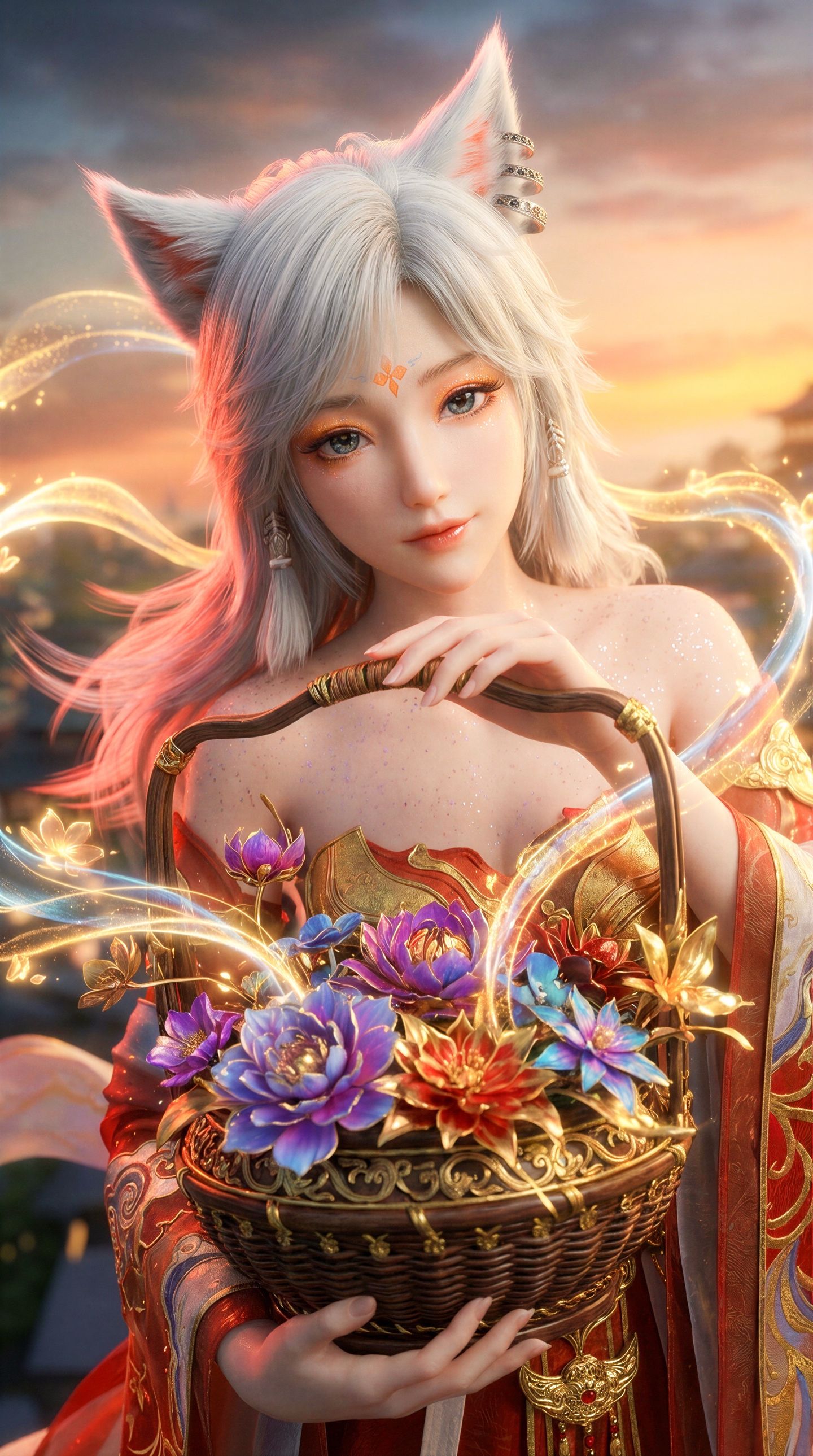 凡人修仙传 银月汉服 猫耳兽耳 国漫美女 动漫壁纸,第5张