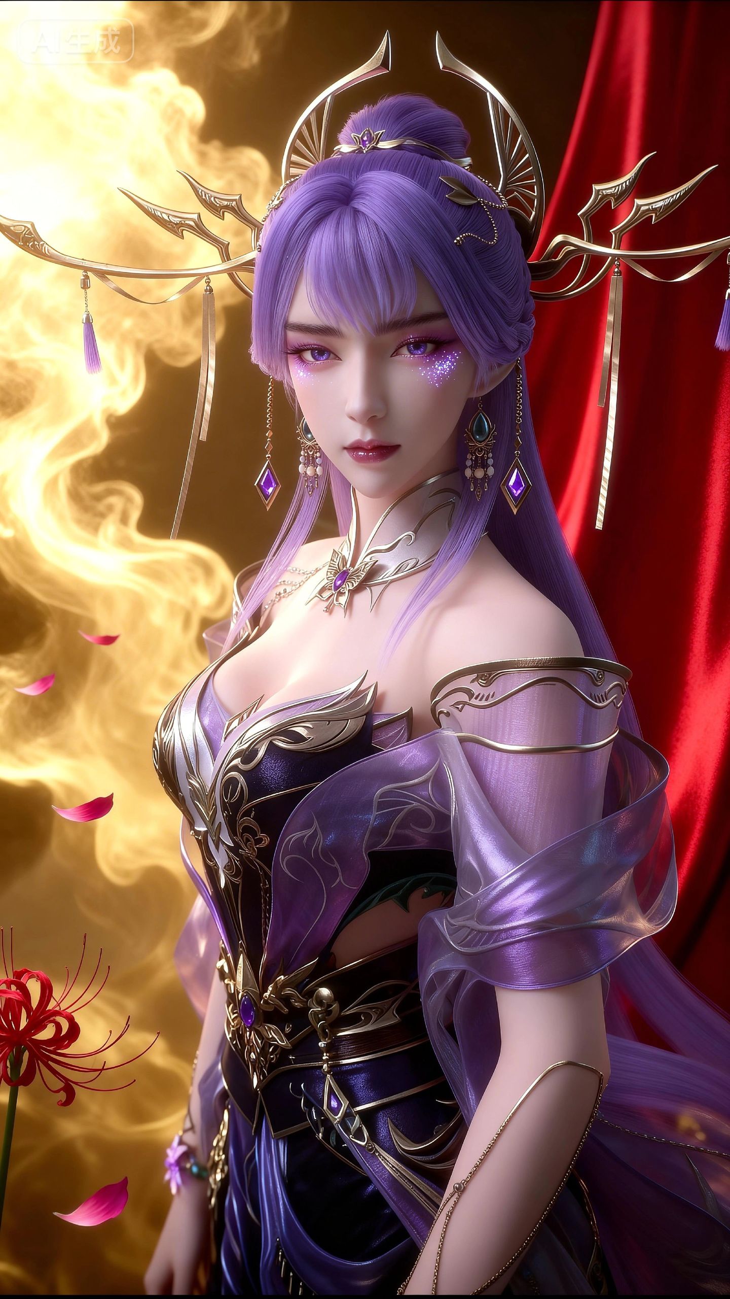 天穹长老4k壁纸 百炼成神国漫女神 手机图片背景,第4张