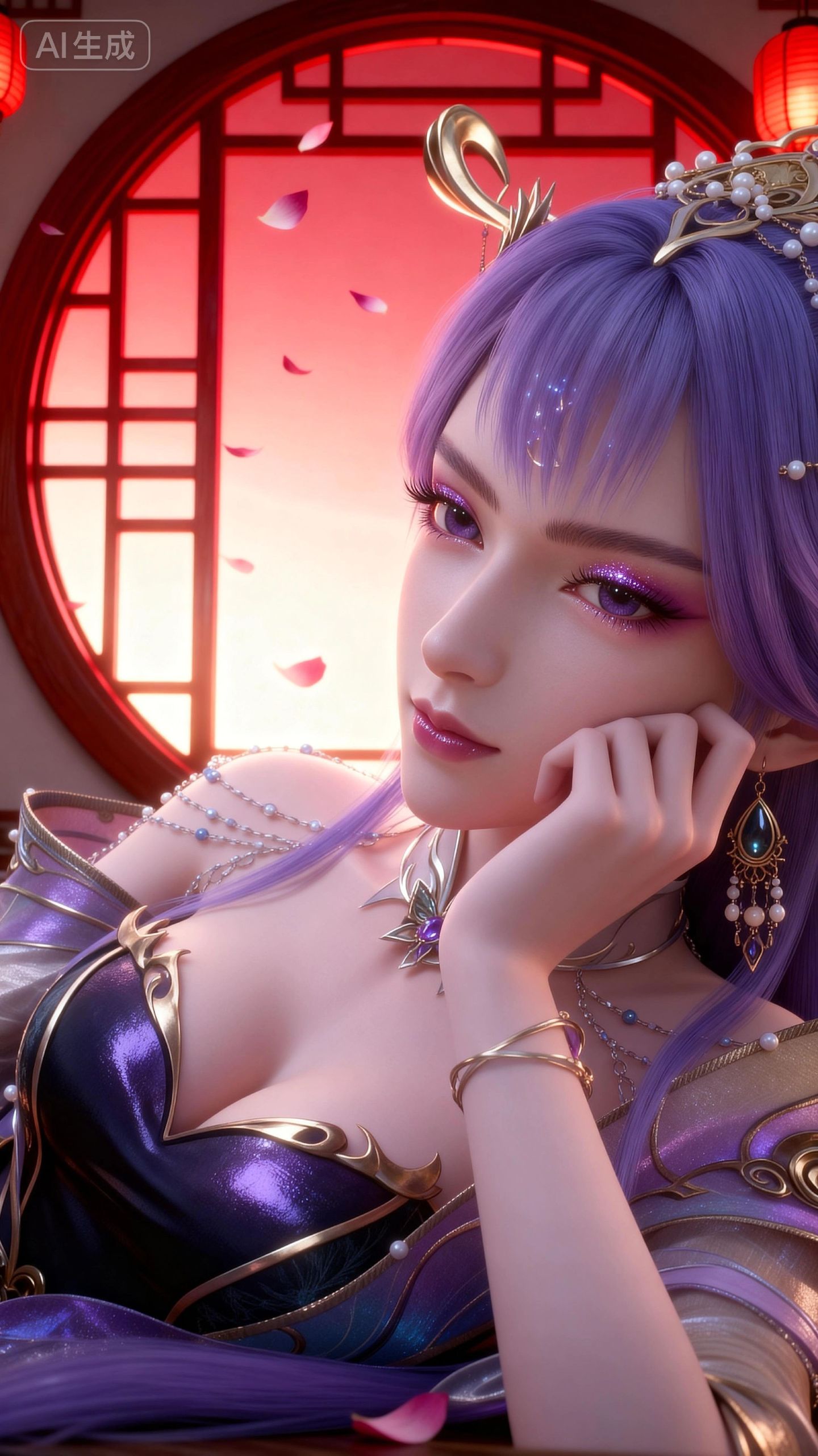 天穹 百炼成神 AI绘画 4k超高清手机壁纸背景 性感美女图片,第1张