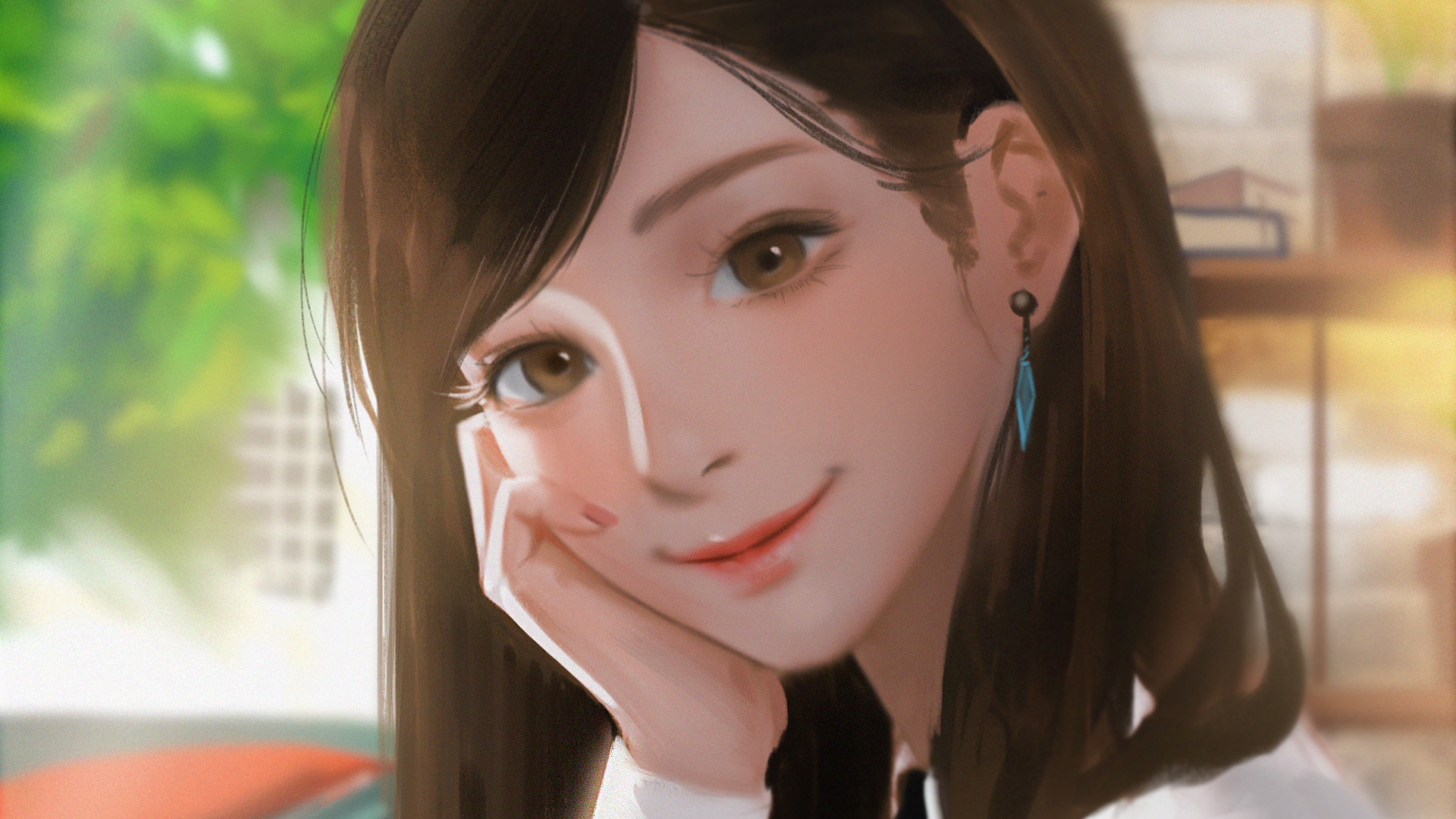 校园清纯可爱女生 好看手绘插画高清壁纸,第1张 校园清纯可爱女生 好看手绘插画高清壁纸,第1张