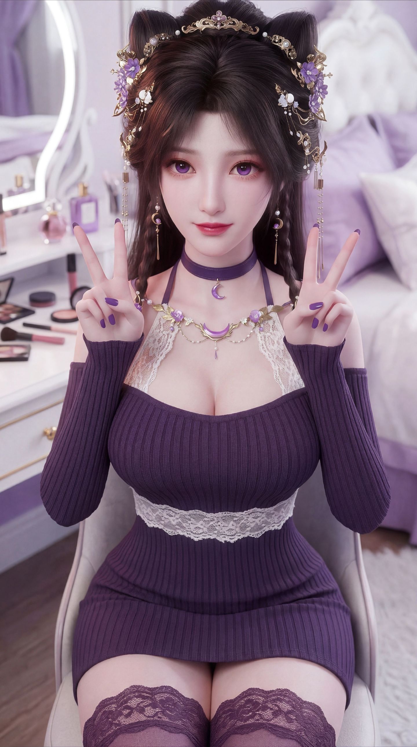 紫色穿搭的姬紫月 动漫国漫遮天 超高清福利壁纸,第6张