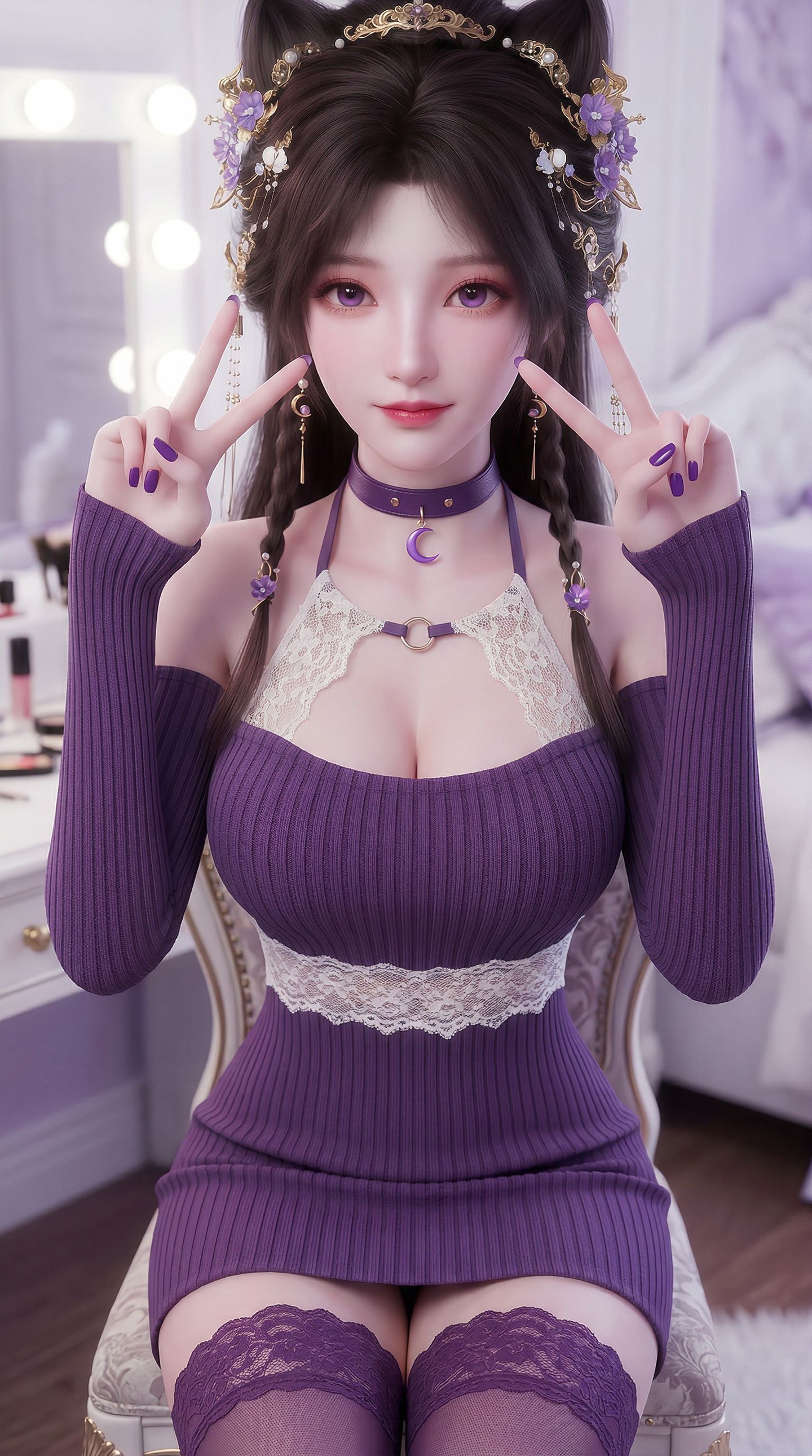 紫色穿搭的姬紫月 动漫国漫遮天 超高清福利壁纸,第7张