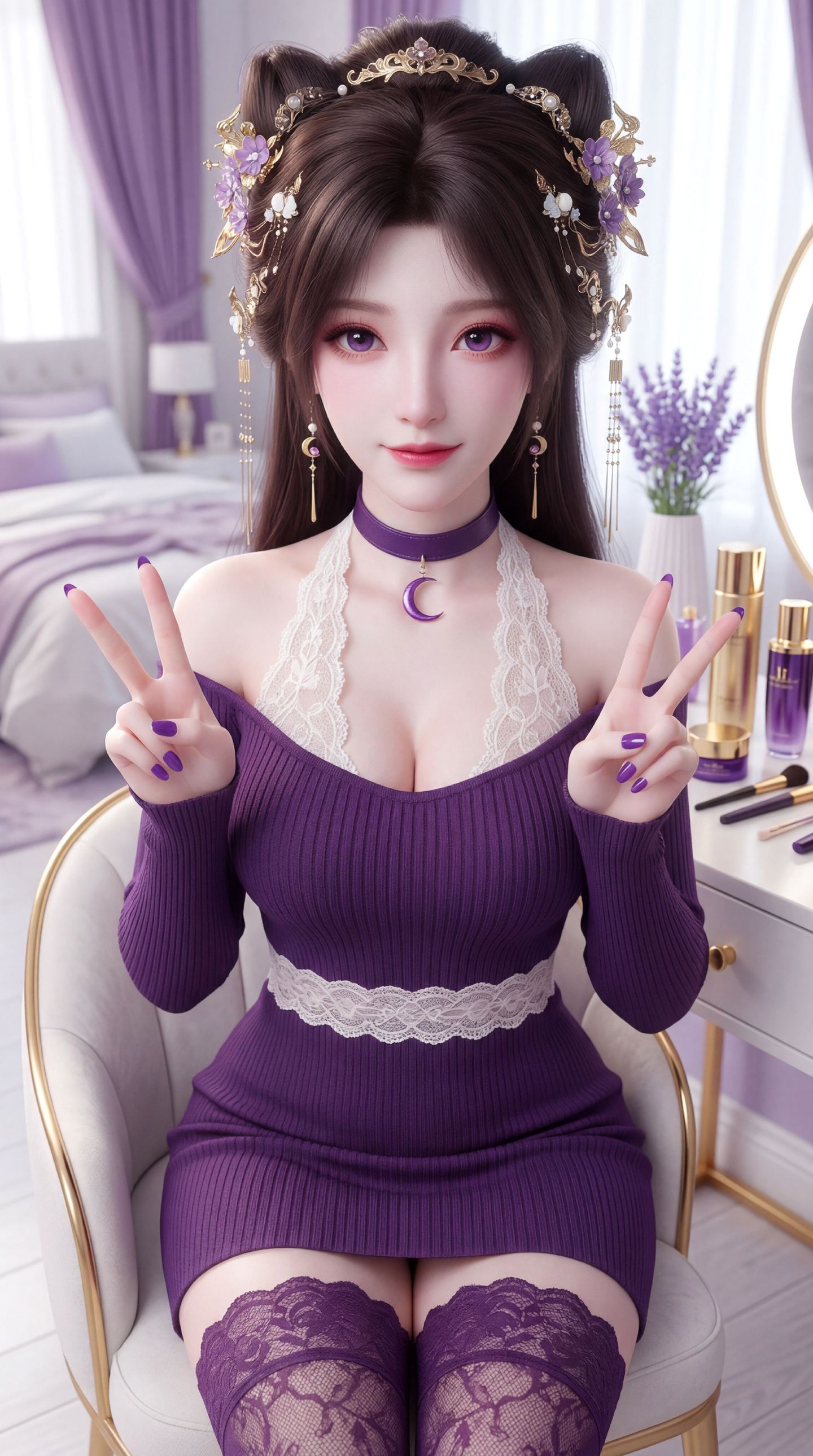 紫色穿搭的姬紫月 动漫国漫遮天 超高清福利壁纸,第5张