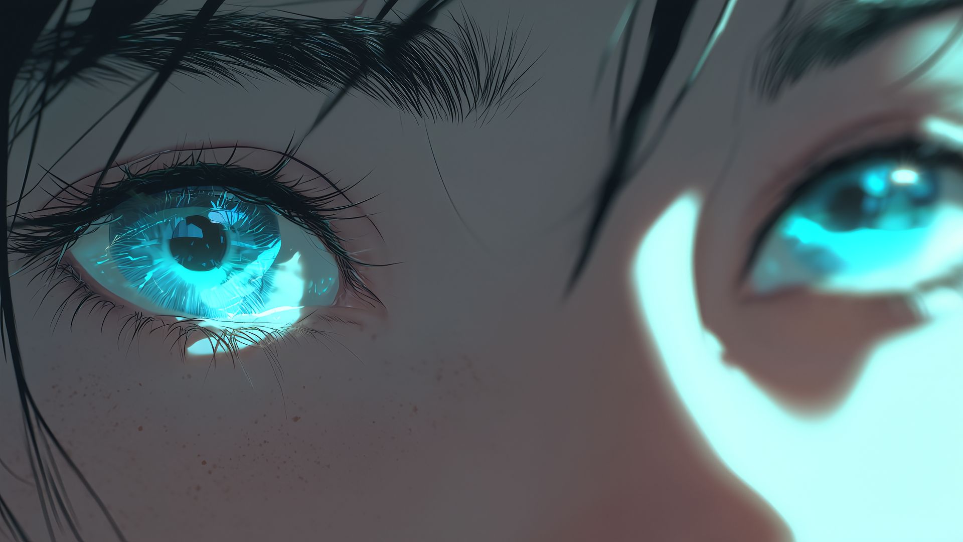 二次元壁纸 蓝绿色眼睛瞳孔 Eternal Blue Eye - by diovanni,第1张