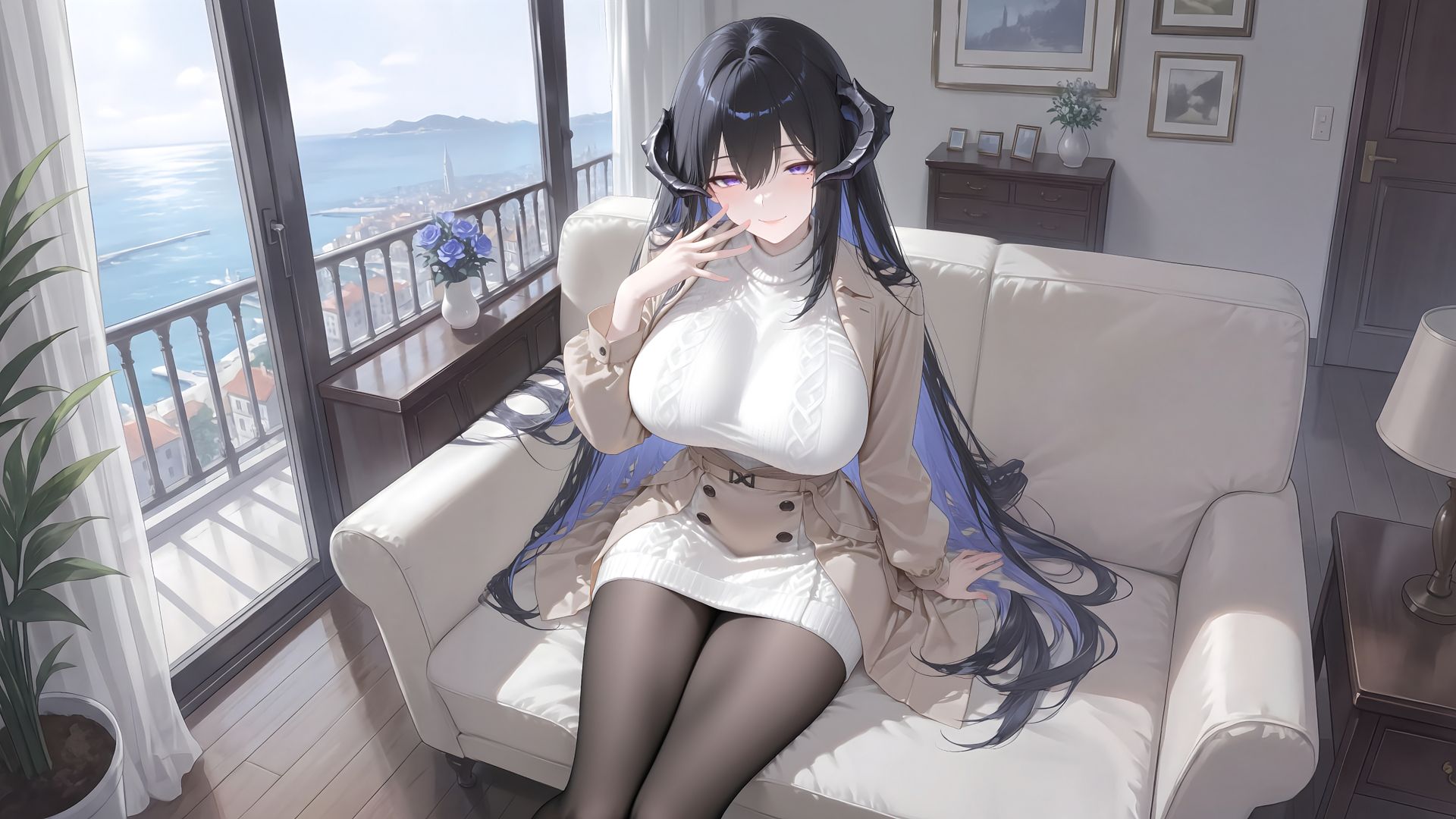 游戏崩坏星穹铁道大丽花 高清电脑桌面 黑丝裤袜美腿,第1张