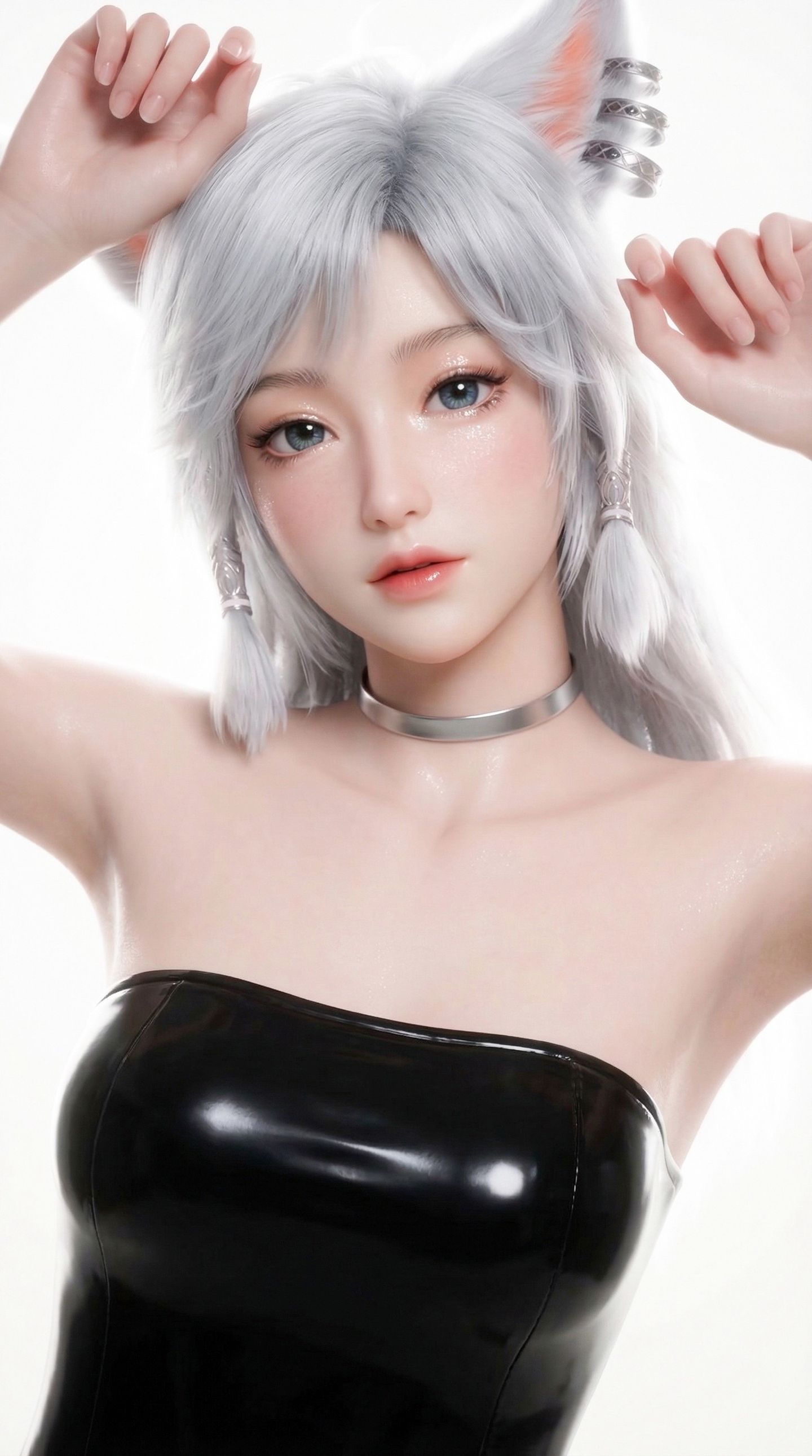 凡人修仙传银月 手机壁纸 现代穿搭写真 国漫美女人物二创美图 紧身皮衣,第3张