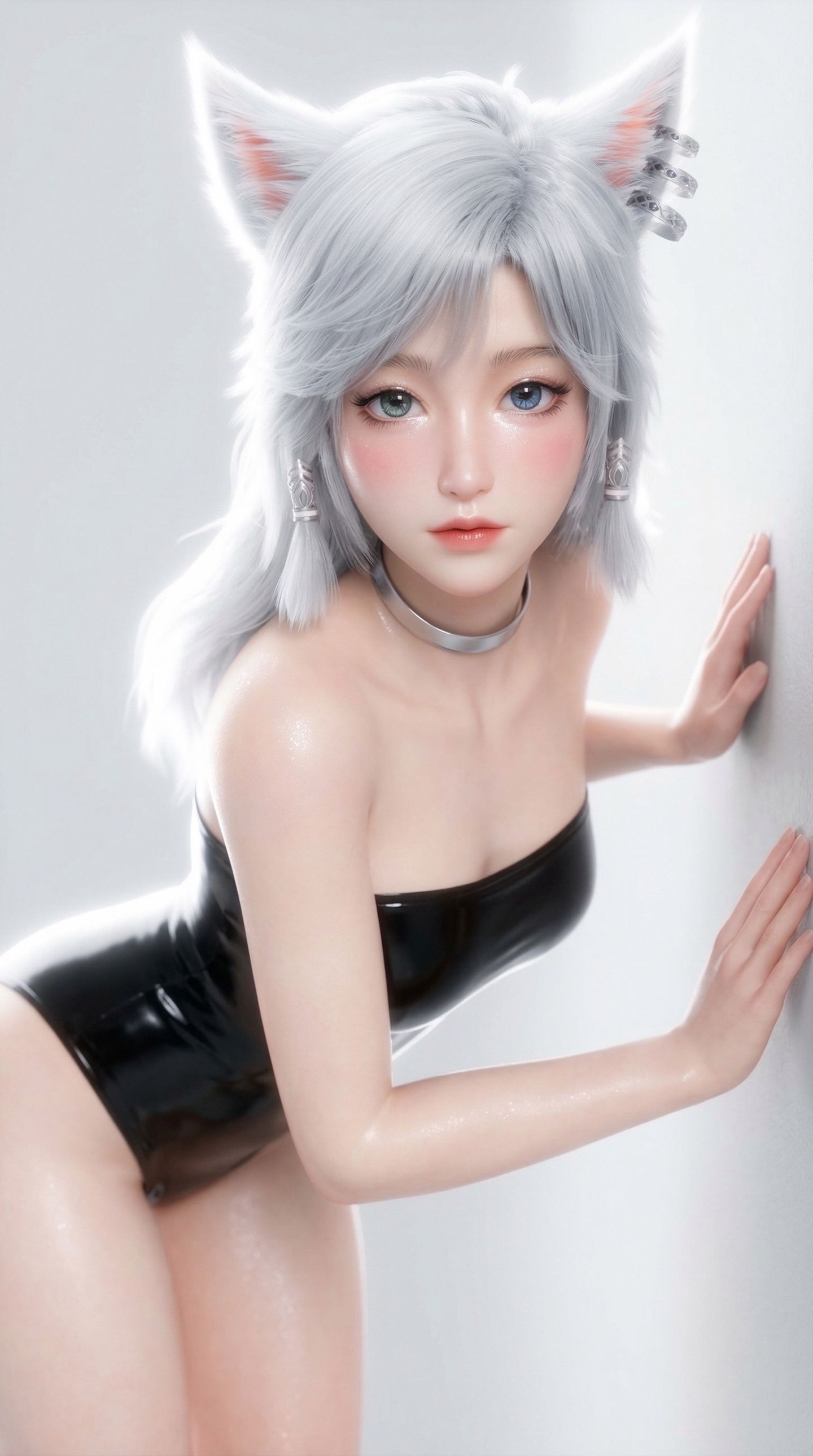 凡人修仙传银月 手机壁纸 现代穿搭写真 国漫美女人物二创美图 紧身皮衣,第4张