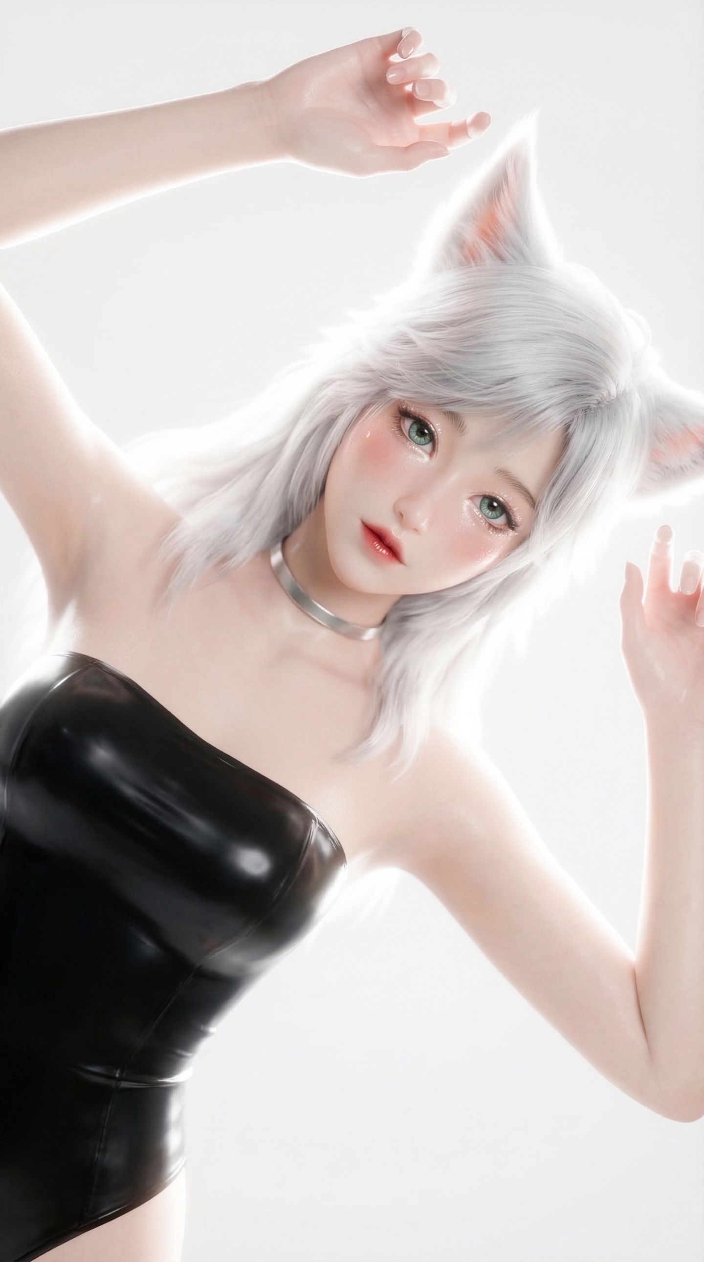 凡人修仙传银月 手机壁纸 现代穿搭写真 国漫美女人物二创美图 紧身皮衣,第6张