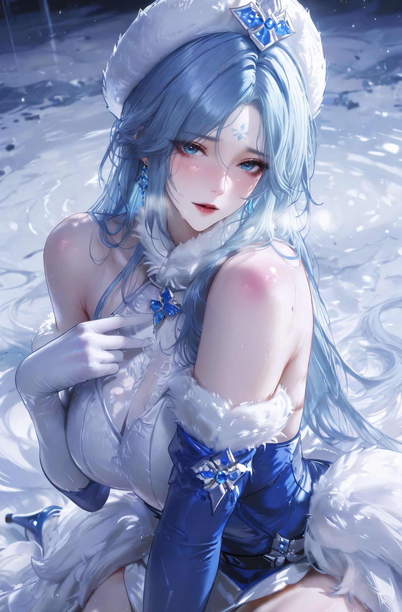 王昭君壁纸 王者荣耀游戏图片 蓝色主题,第2张