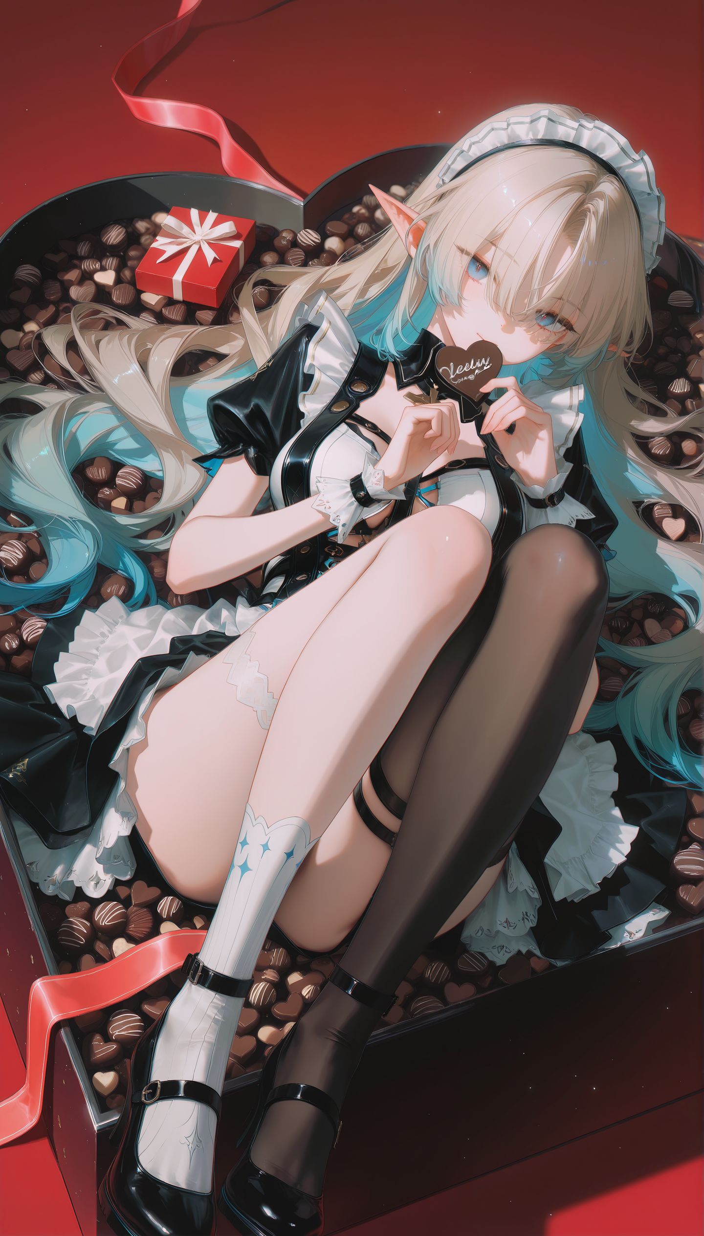 游戏角色人物手机壁纸 情人节限定 黑丝美腿,第3张