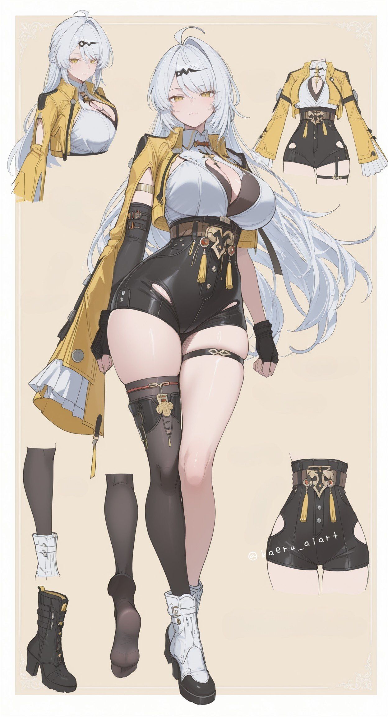 仪玄服饰分解图 绝区零 二次元游戏美图 黑丝裤袜大长腿,第2张