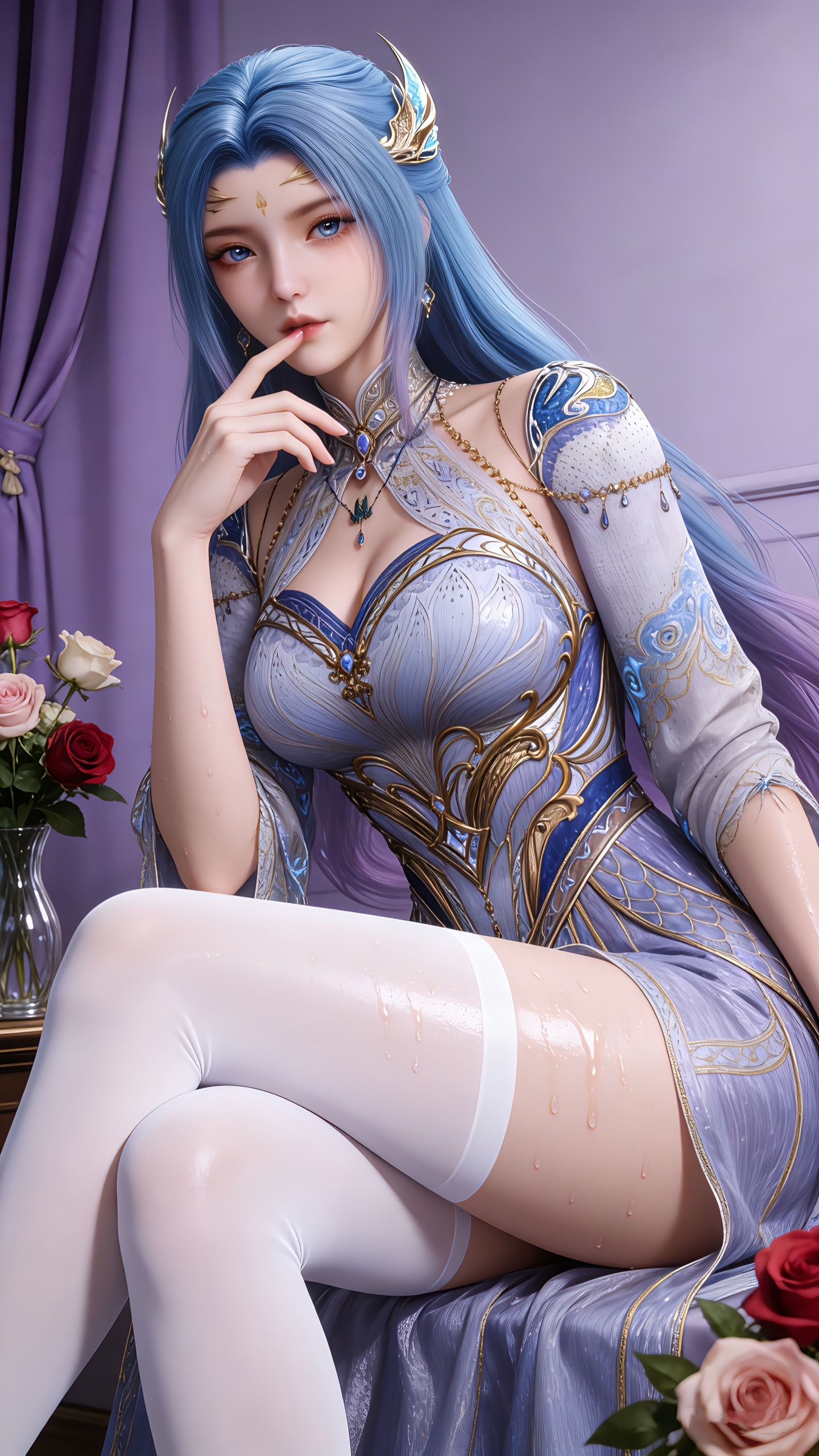 唐舞桐可爱美腿写真 绝世唐门 国漫女神 大长腿丝袜,第1张