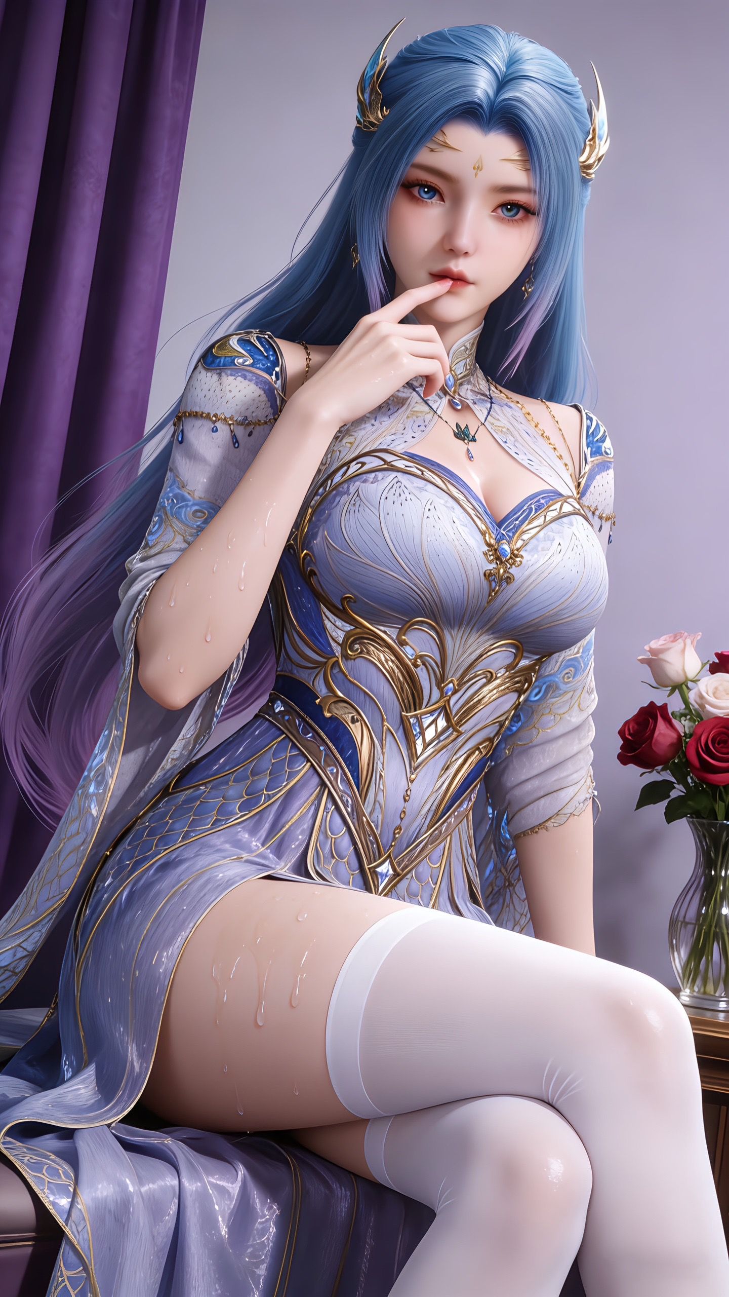 唐舞桐可爱美腿写真 绝世唐门 国漫女神 大长腿丝袜,第7张