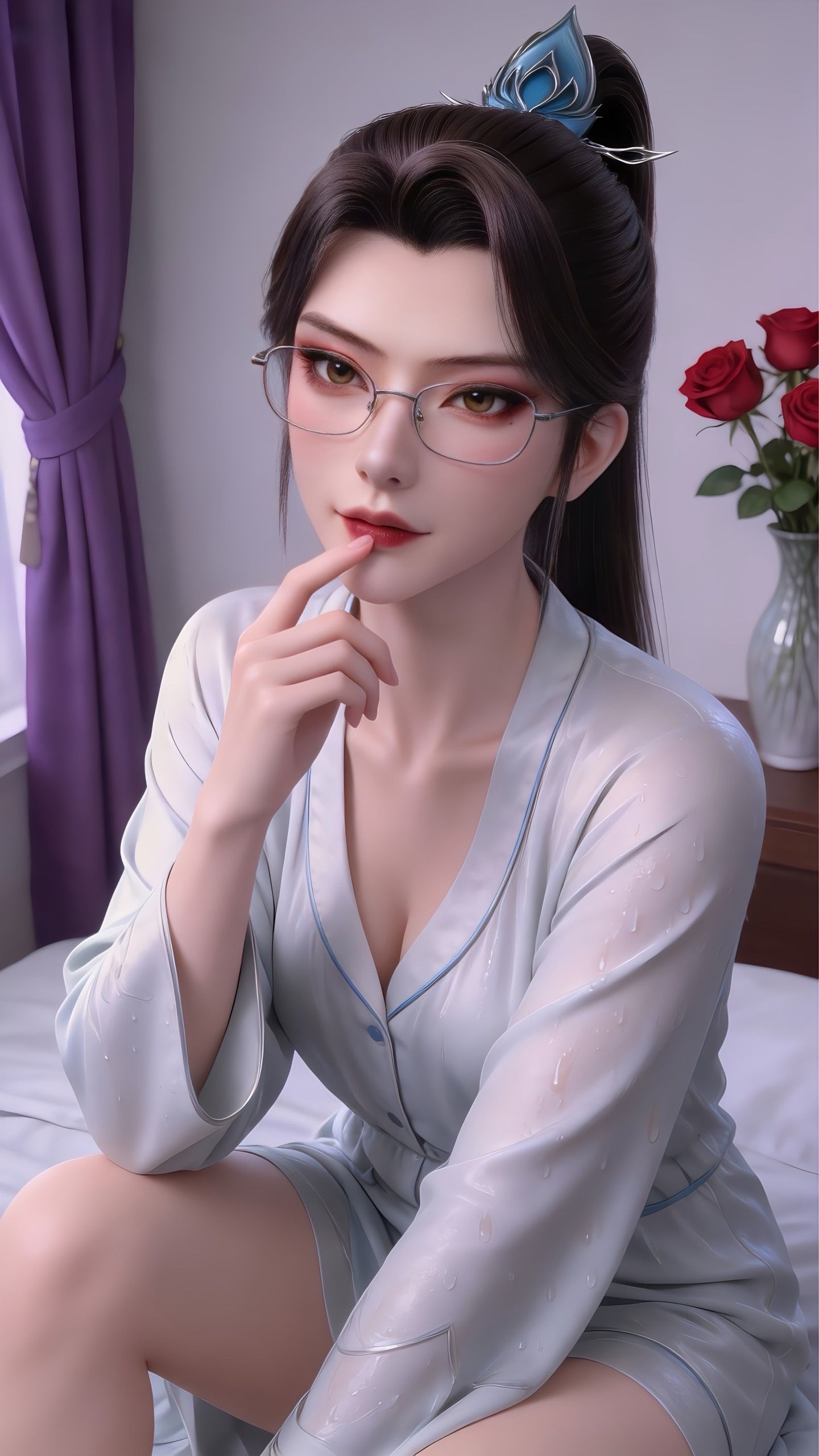 青仙子御姐范儿写真 动画动漫美女 斗破苍穹国漫女神 大长腿 居家睡衣,第2张