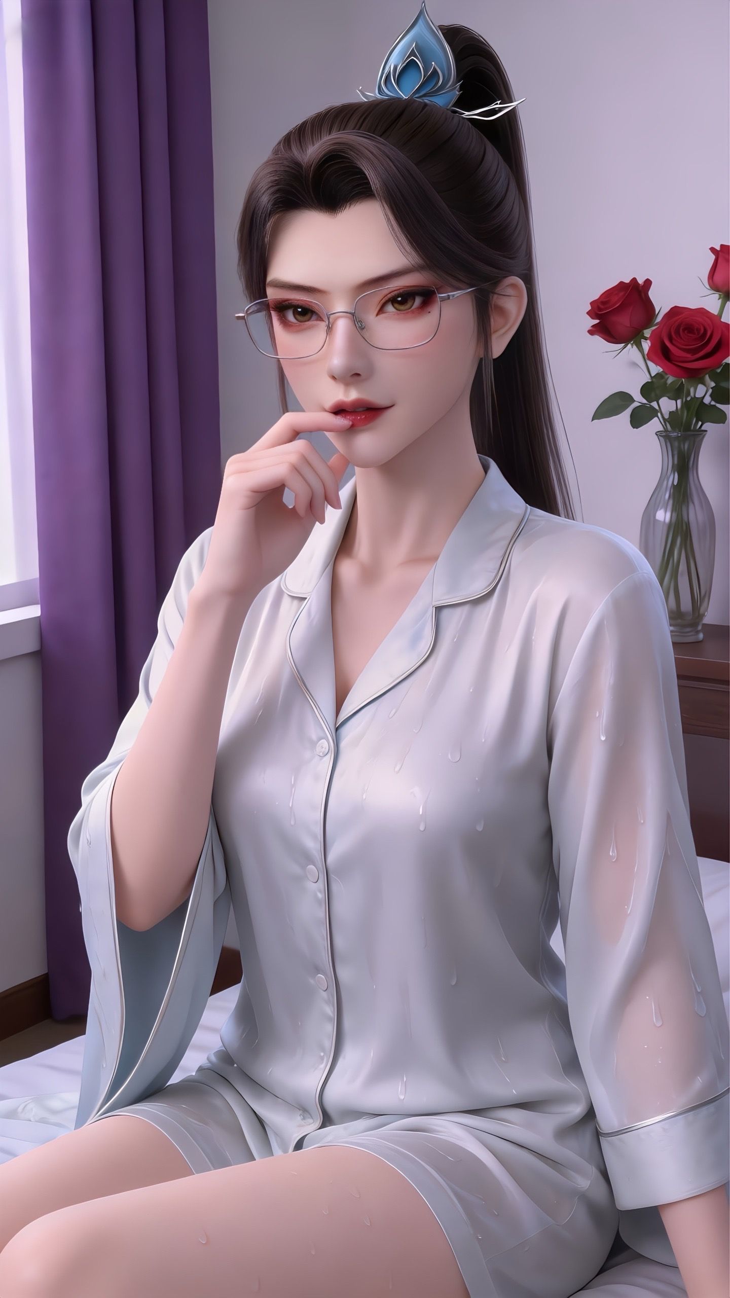 青仙子御姐范儿写真 动画动漫美女 斗破苍穹国漫女神 大长腿 居家睡衣,第8张