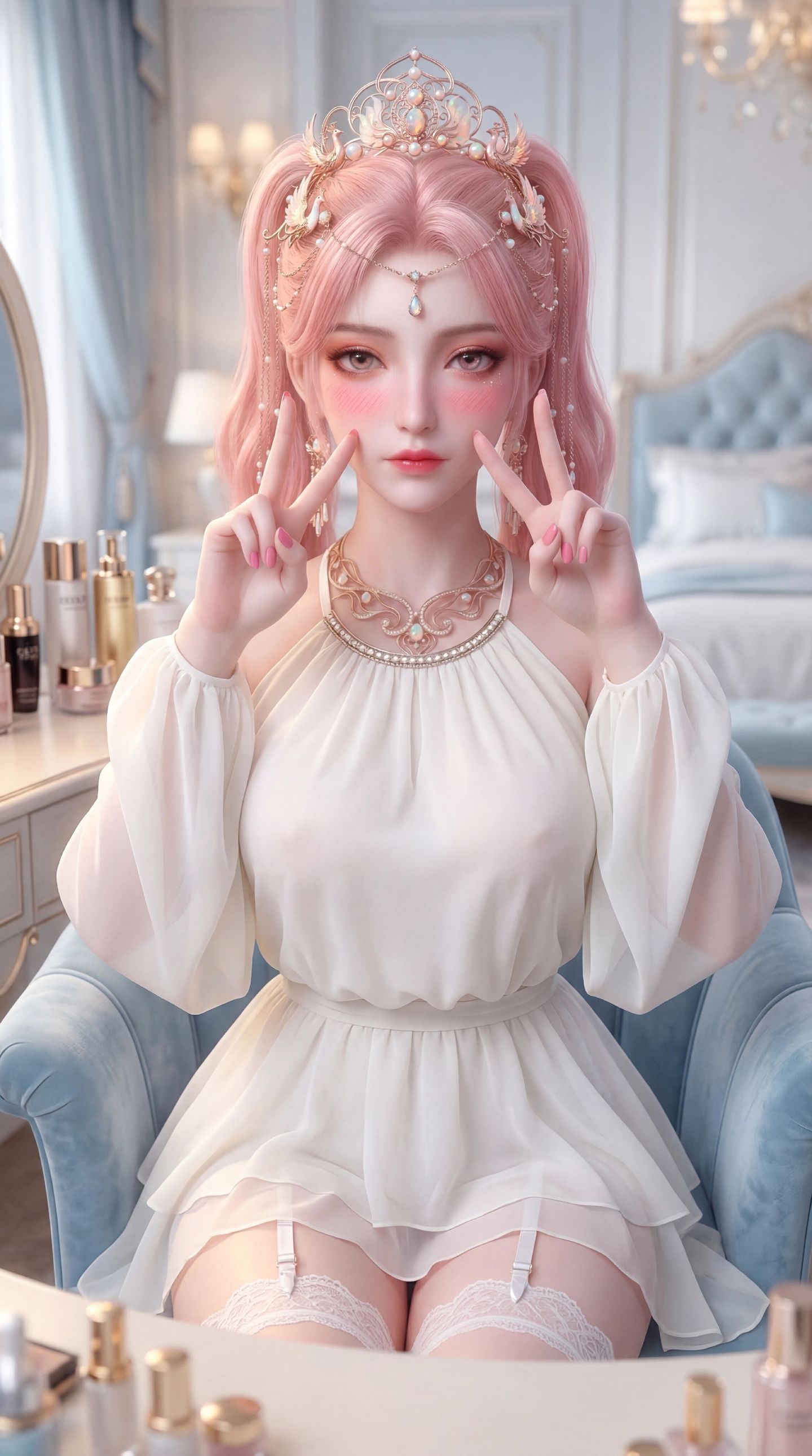 动漫壁纸粉色系“纵然命如朝华，转瞬即夭；我亦要化作这九重天上最绝然的霜雪，凝住万古不灭的乾坤。”-楚夭凝,第2张