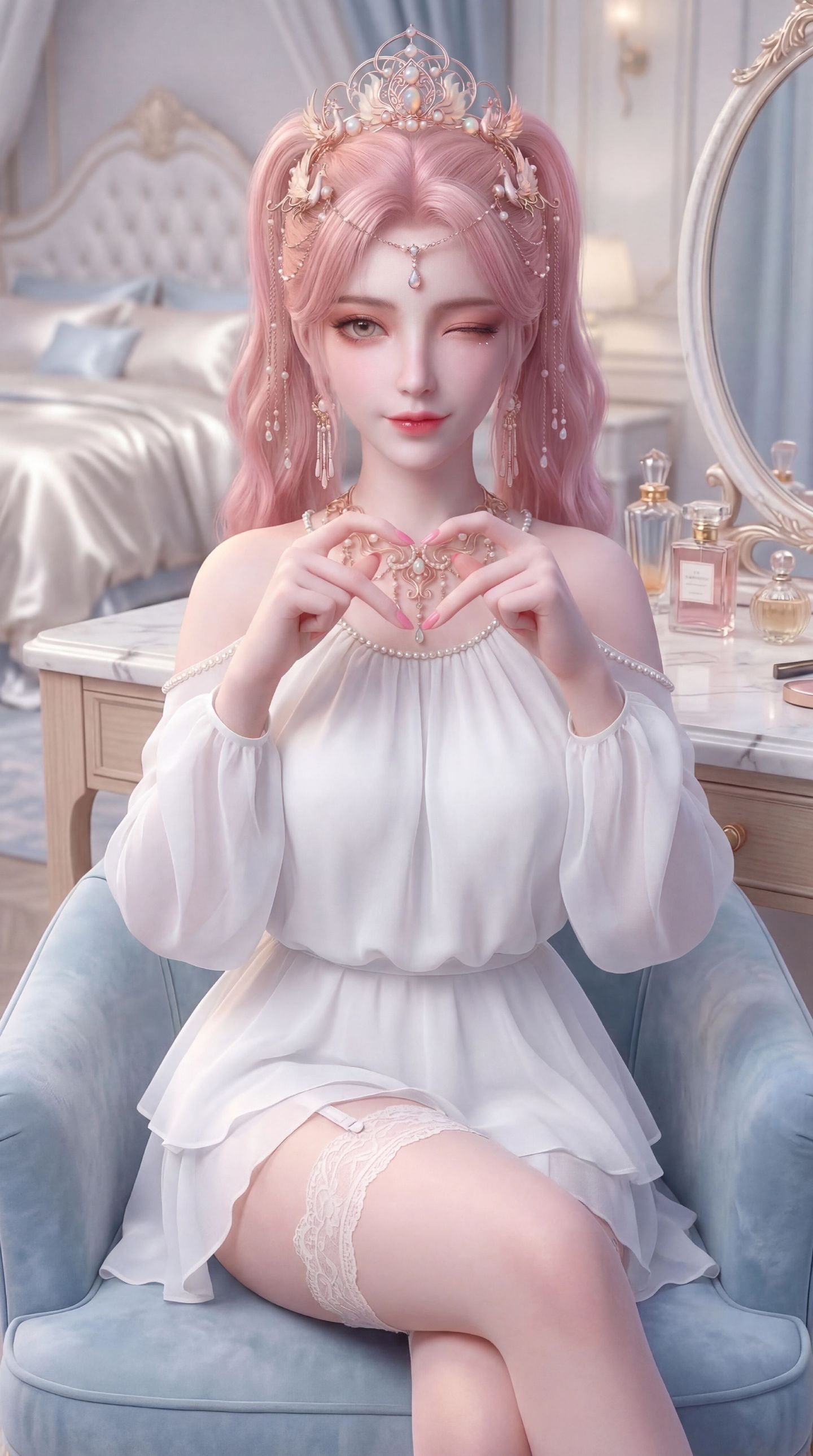 动漫壁纸粉色系“纵然命如朝华，转瞬即夭；我亦要化作这九重天上最绝然的霜雪，凝住万古不灭的乾坤。”-楚夭凝,第4张