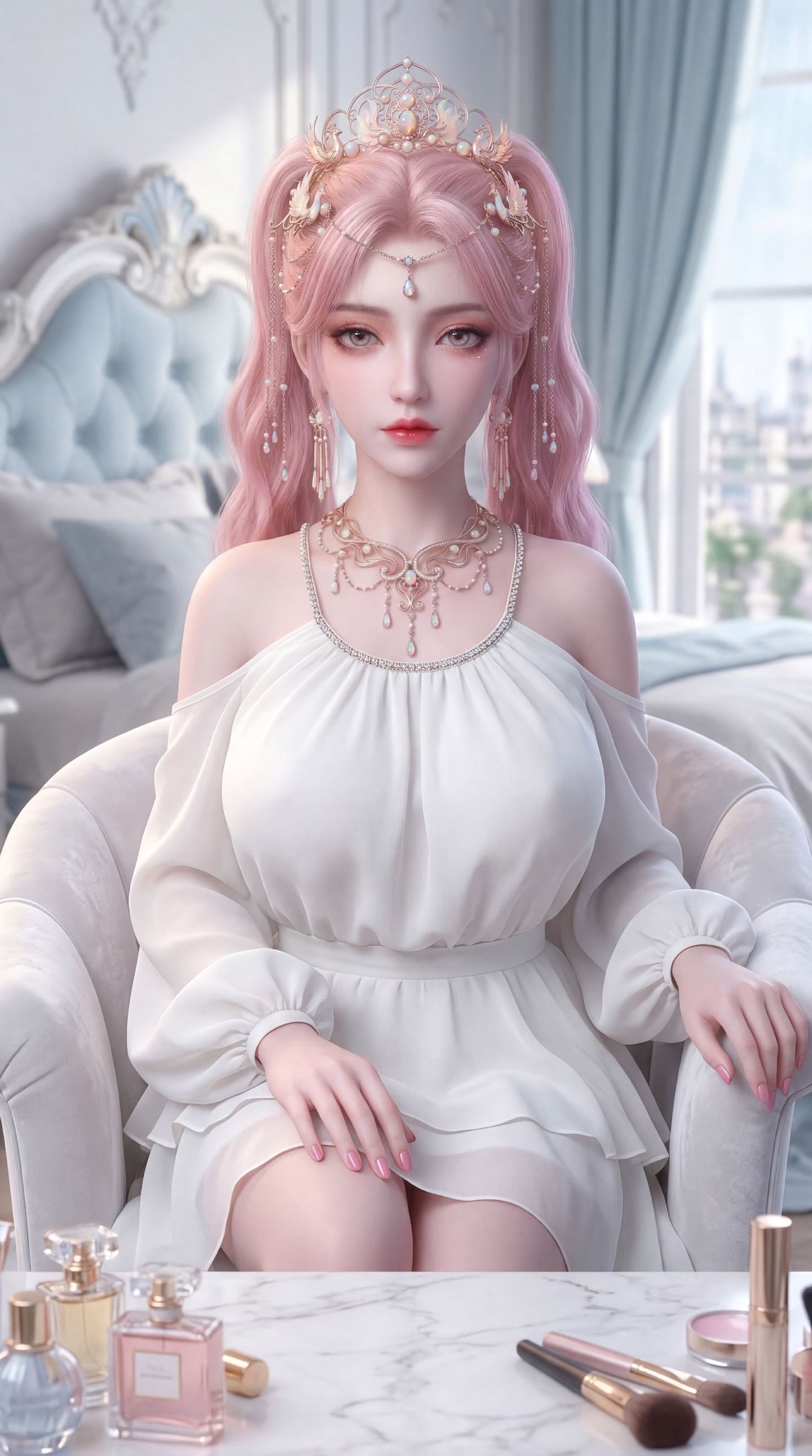 动漫壁纸粉色系“纵然命如朝华，转瞬即夭；我亦要化作这九重天上最绝然的霜雪，凝住万古不灭的乾坤。”-楚夭凝,第5张