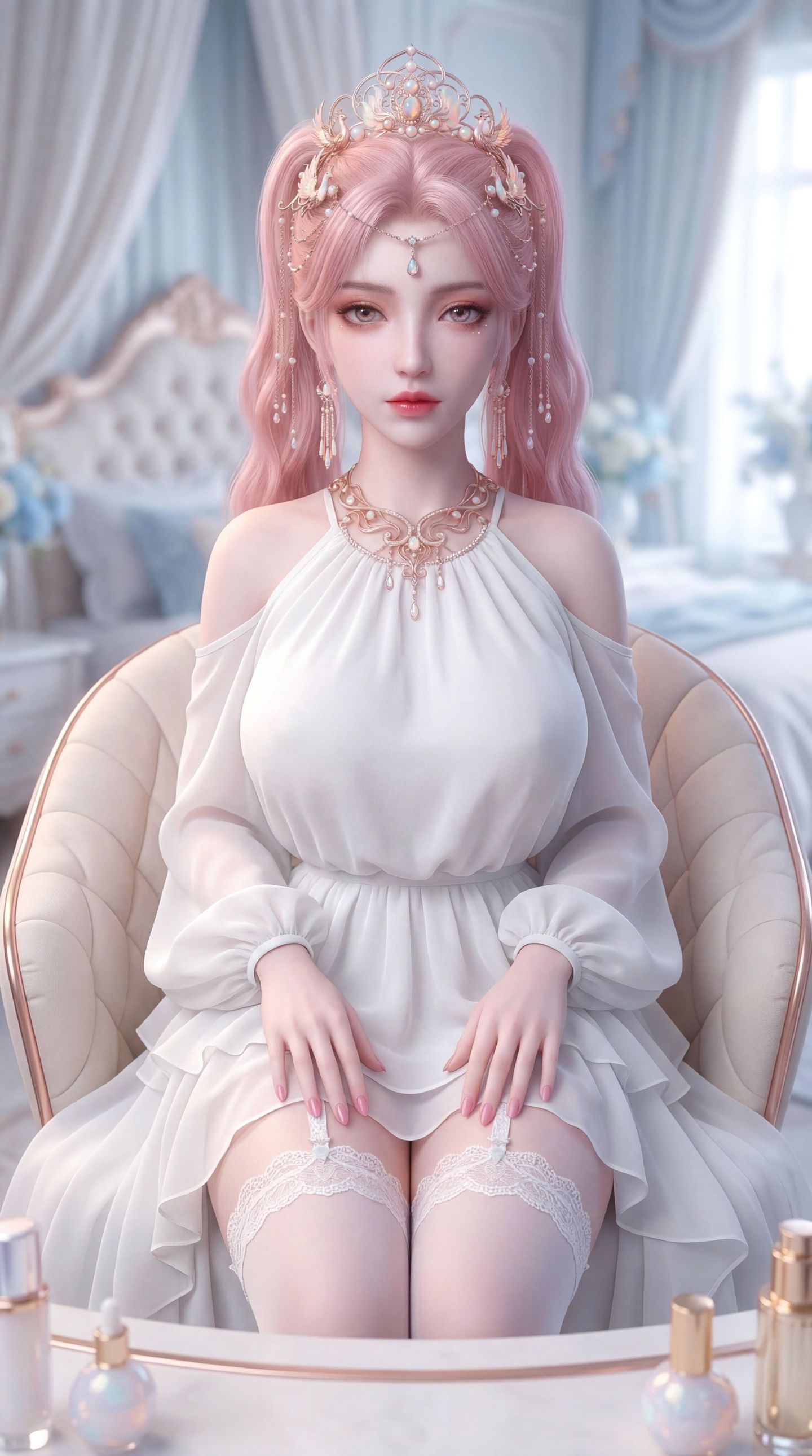 动漫壁纸粉色系“纵然命如朝华，转瞬即夭；我亦要化作这九重天上最绝然的霜雪，凝住万古不灭的乾坤。”-楚夭凝,第6张