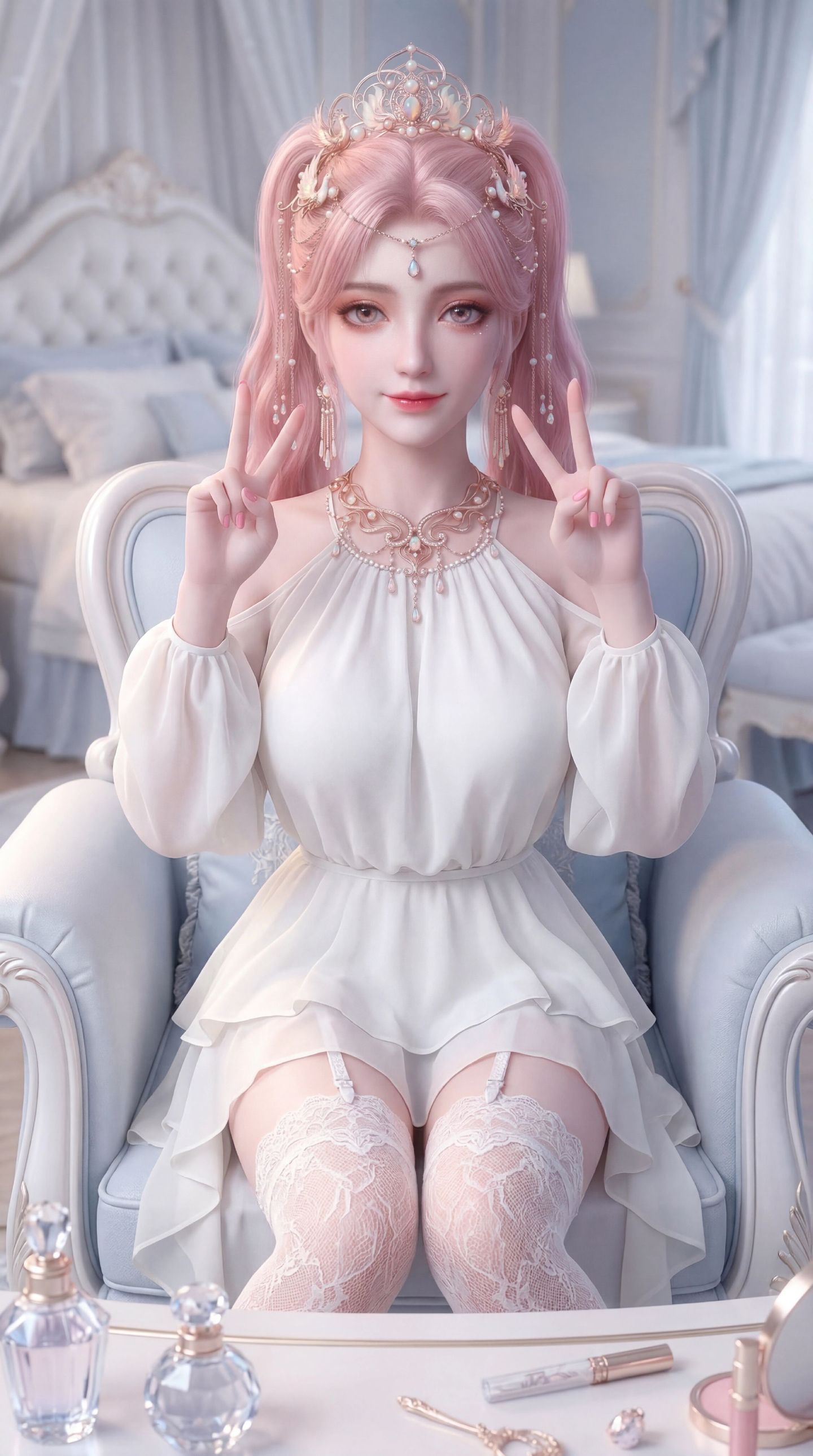 动漫壁纸粉色系“纵然命如朝华，转瞬即夭；我亦要化作这九重天上最绝然的霜雪，凝住万古不灭的乾坤。”-楚夭凝,第8张