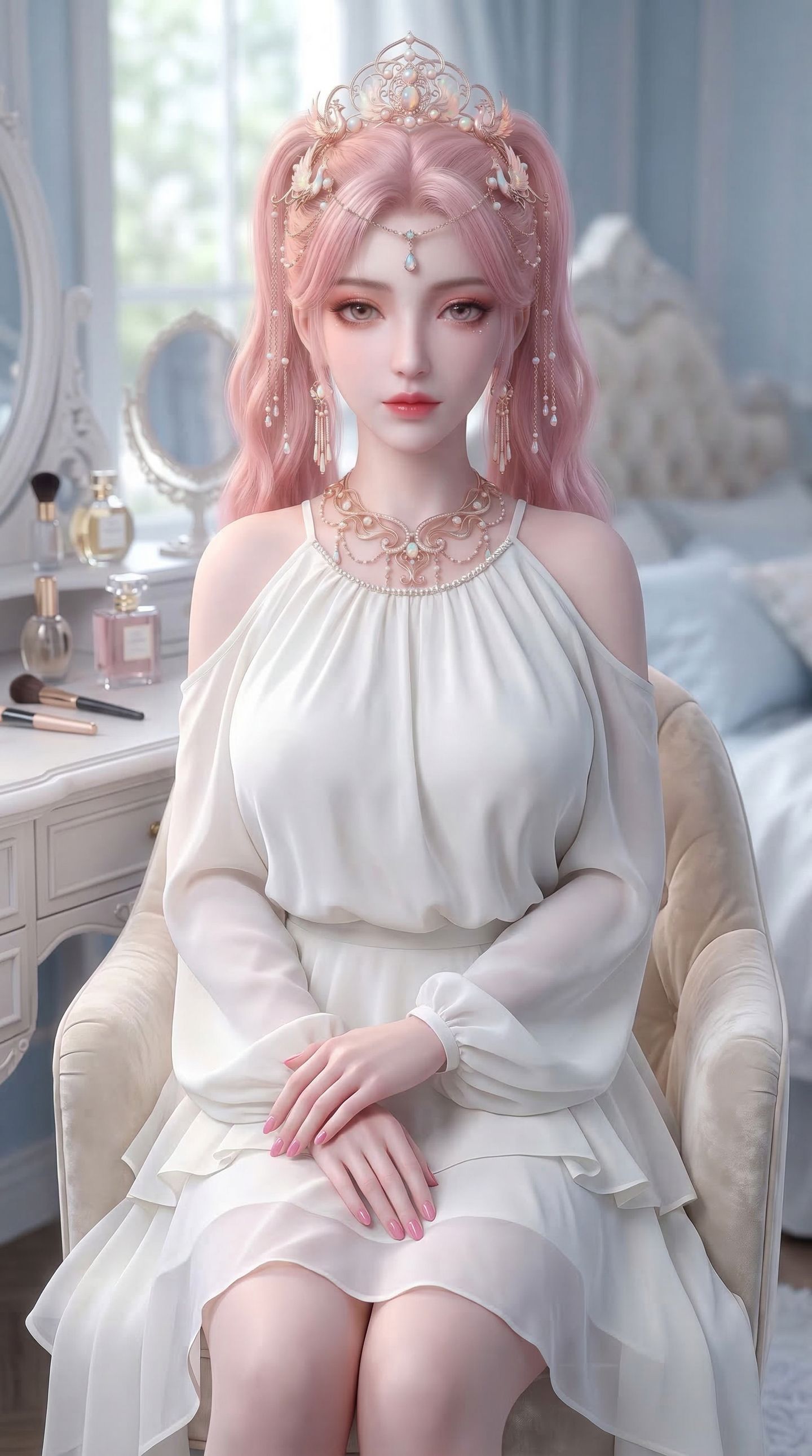 动漫壁纸粉色系“纵然命如朝华，转瞬即夭；我亦要化作这九重天上最绝然的霜雪，凝住万古不灭的乾坤。”-楚夭凝,第7张