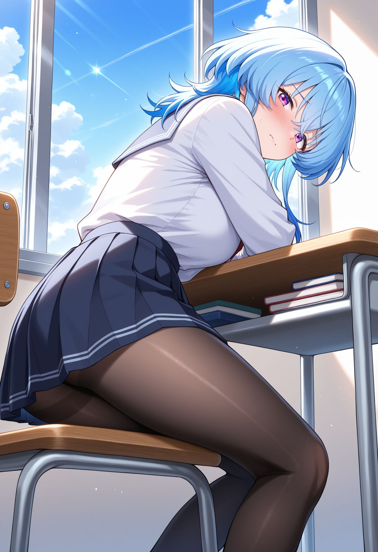 二次元开放世界游戏鸣潮 守岸人校园温馨版 裤袜黑丝袜肉肉腿,第2张