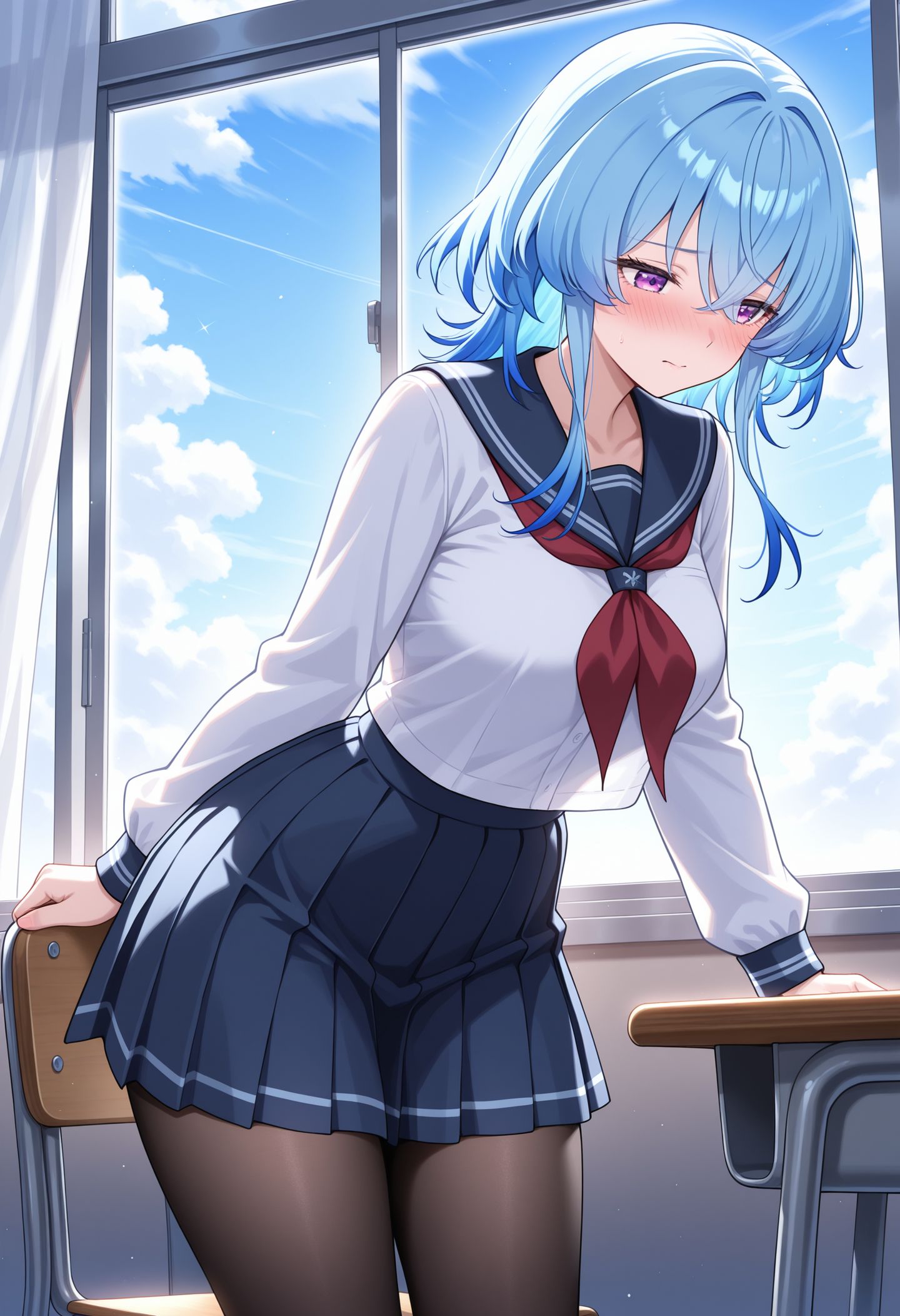 二次元开放世界游戏鸣潮 守岸人校园温馨版 裤袜黑丝袜肉肉腿,第4张