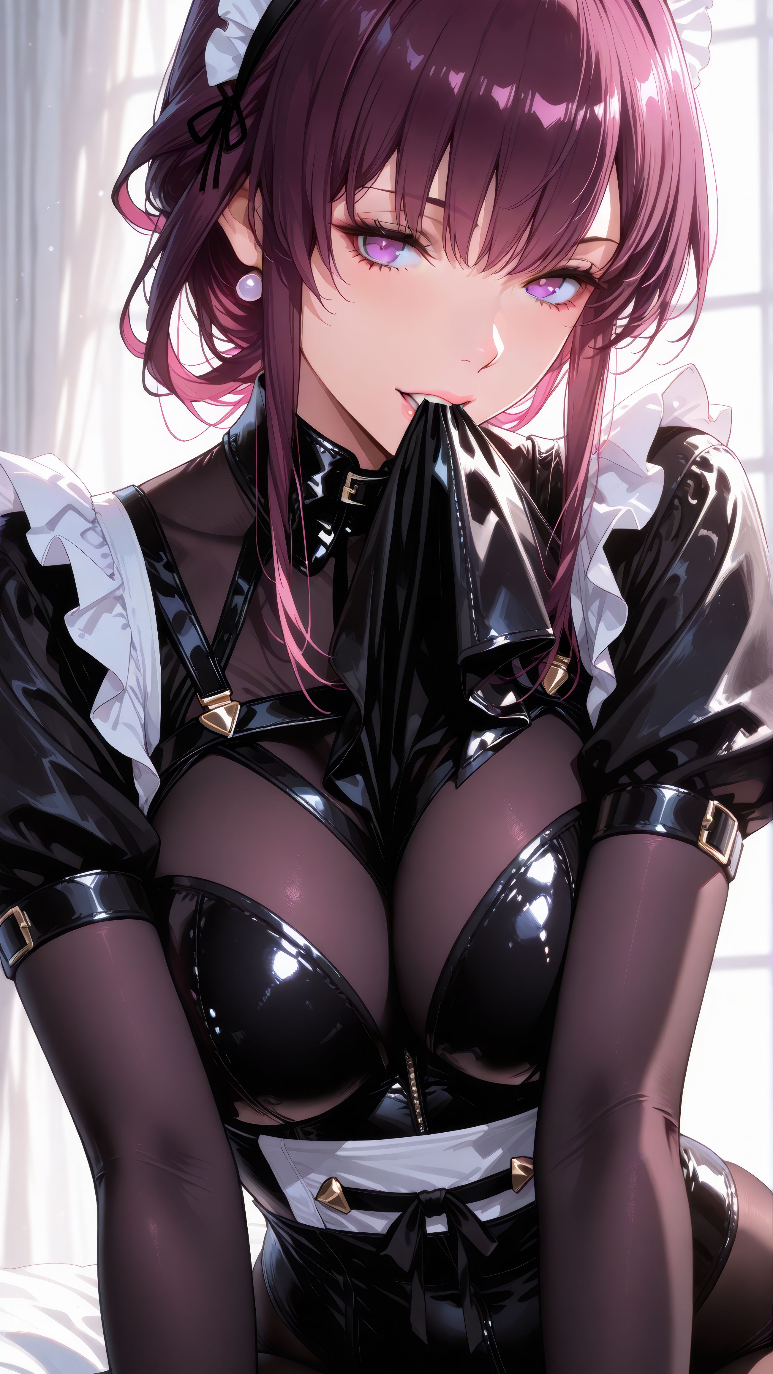 崩坏星穹铁道 卡芙卡女仆装版 二次元紫色连体蕾丝福利,第1张