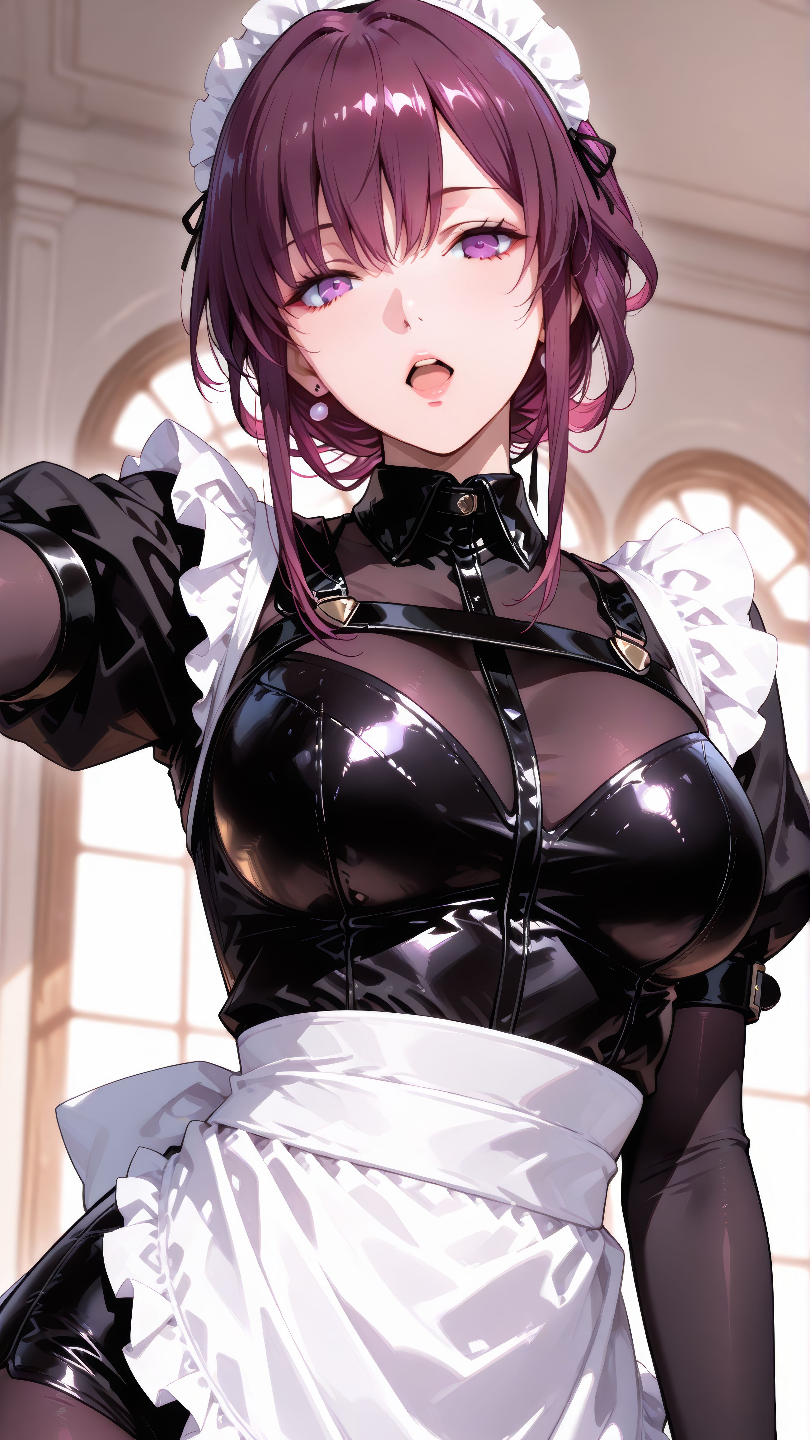 崩坏星穹铁道 卡芙卡女仆装版 二次元紫色连体蕾丝福利,第2张