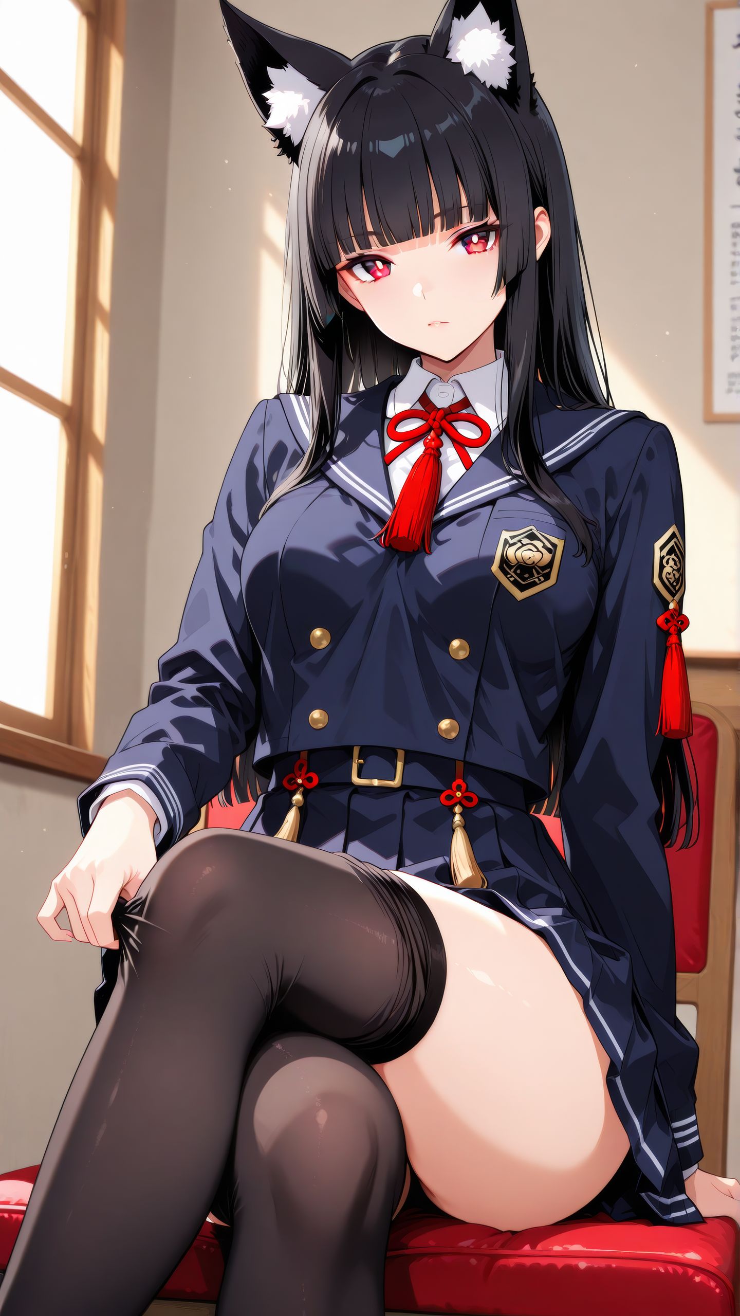 二次元游戏绝区零 星见雅 大长腿 旗袍 黑丝 裤袜 高跟鞋,第2张